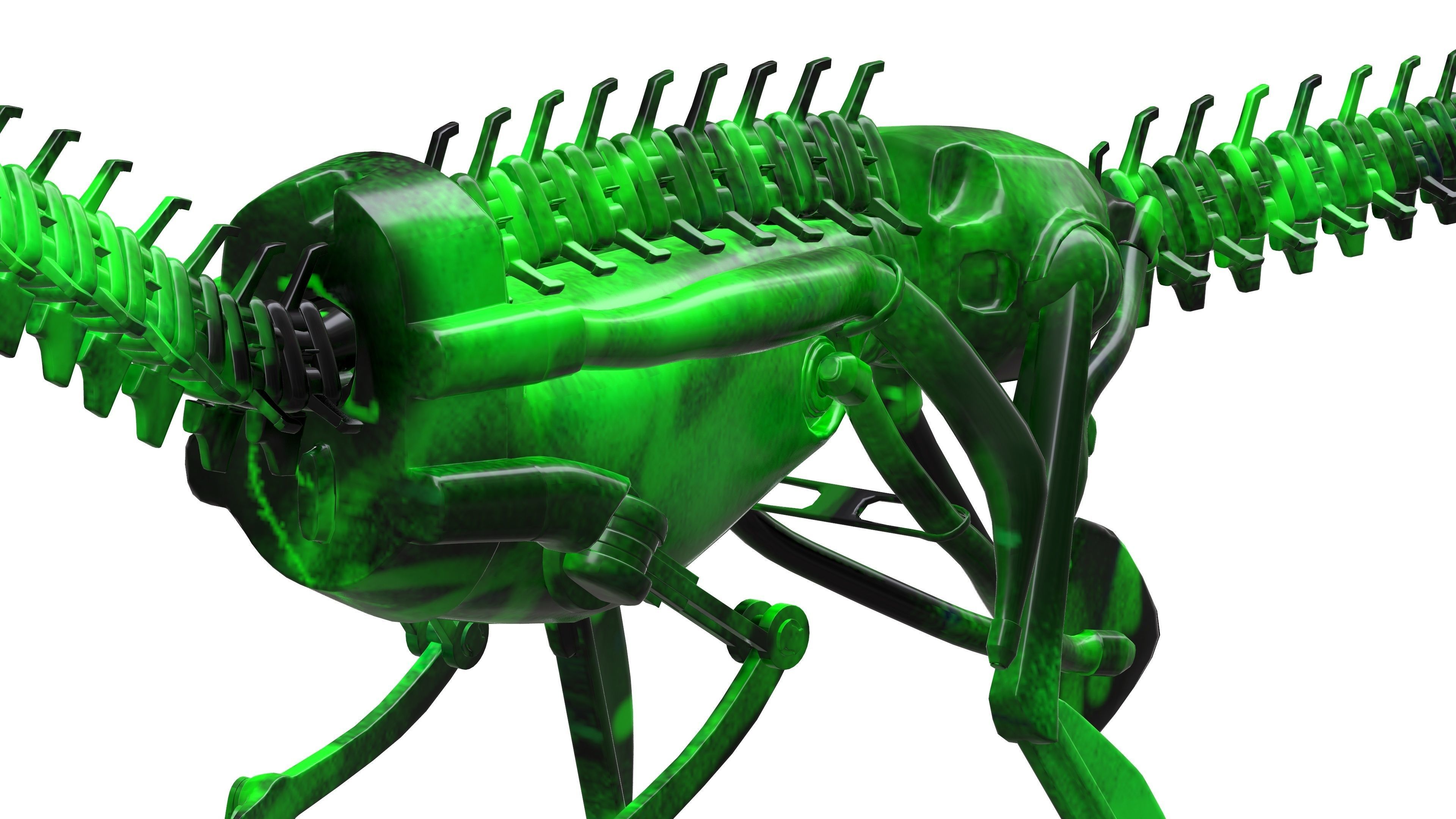 Robot Raptor Low-poly 3D model_5