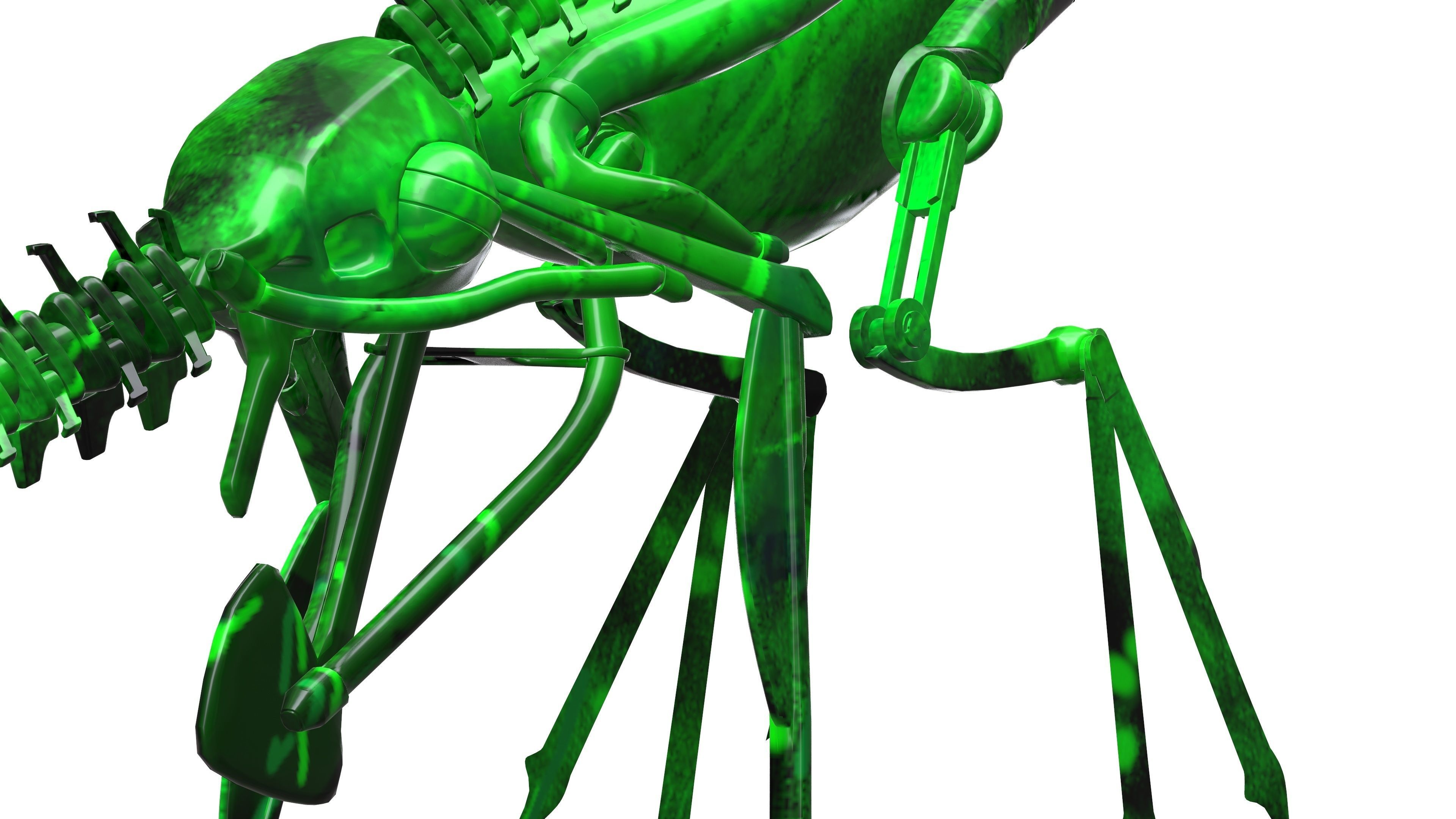 Robot Raptor Low-poly 3D model_8