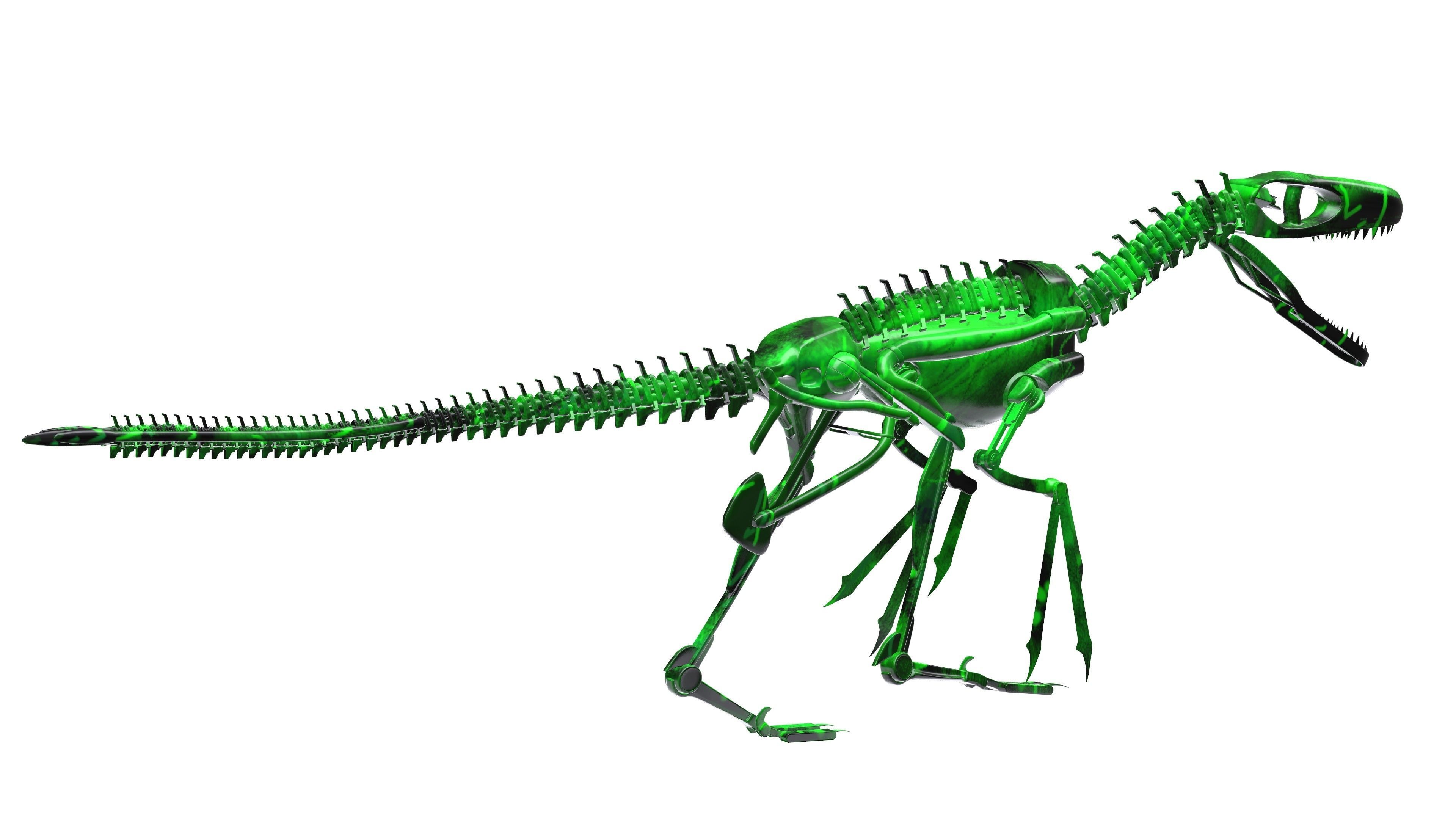 Robot Raptor Low-poly 3D model_9