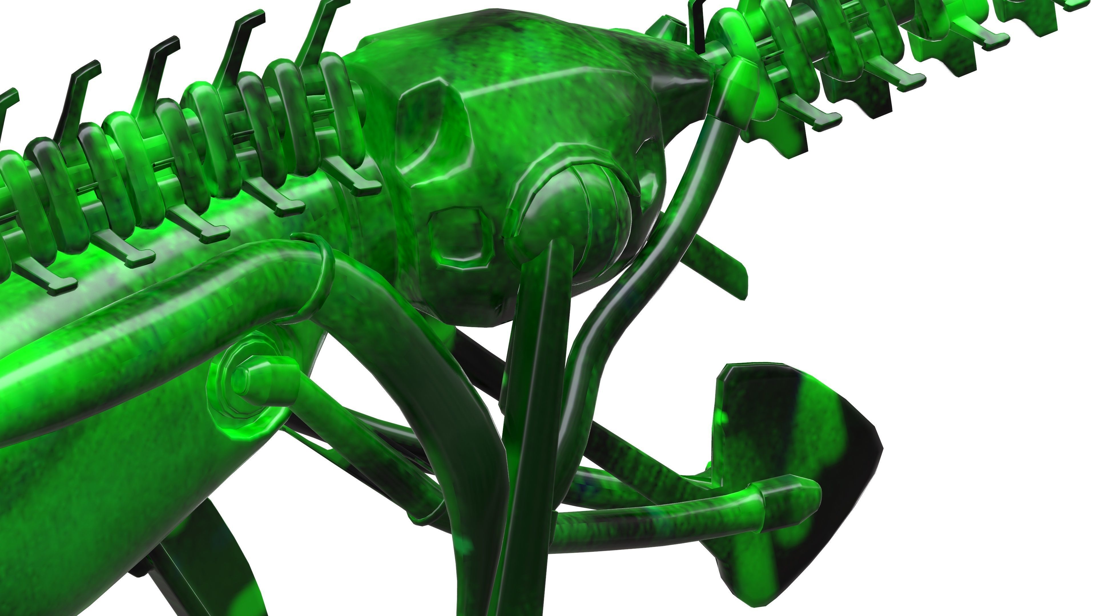 Robot Raptor Low-poly 3D model_7