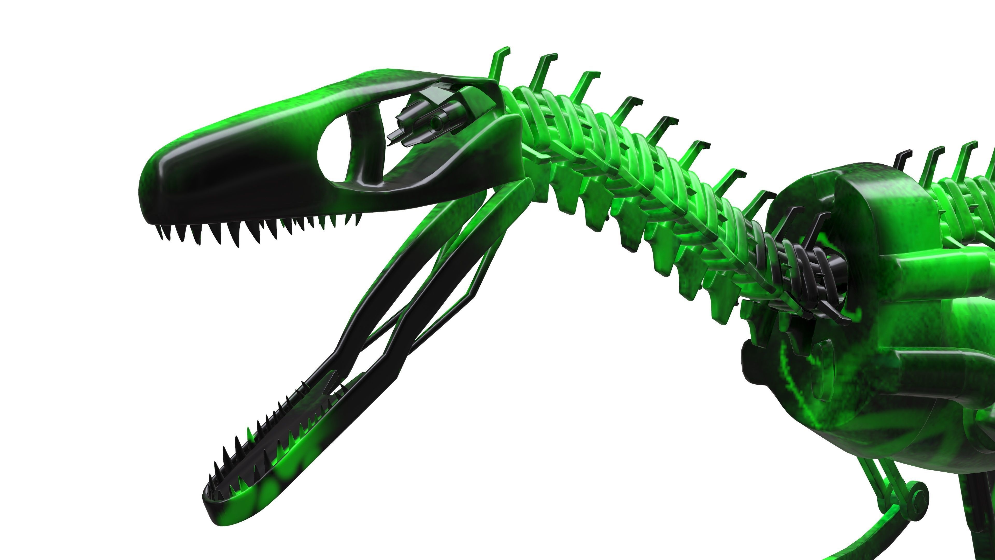 Robot Raptor Low-poly 3D model_3