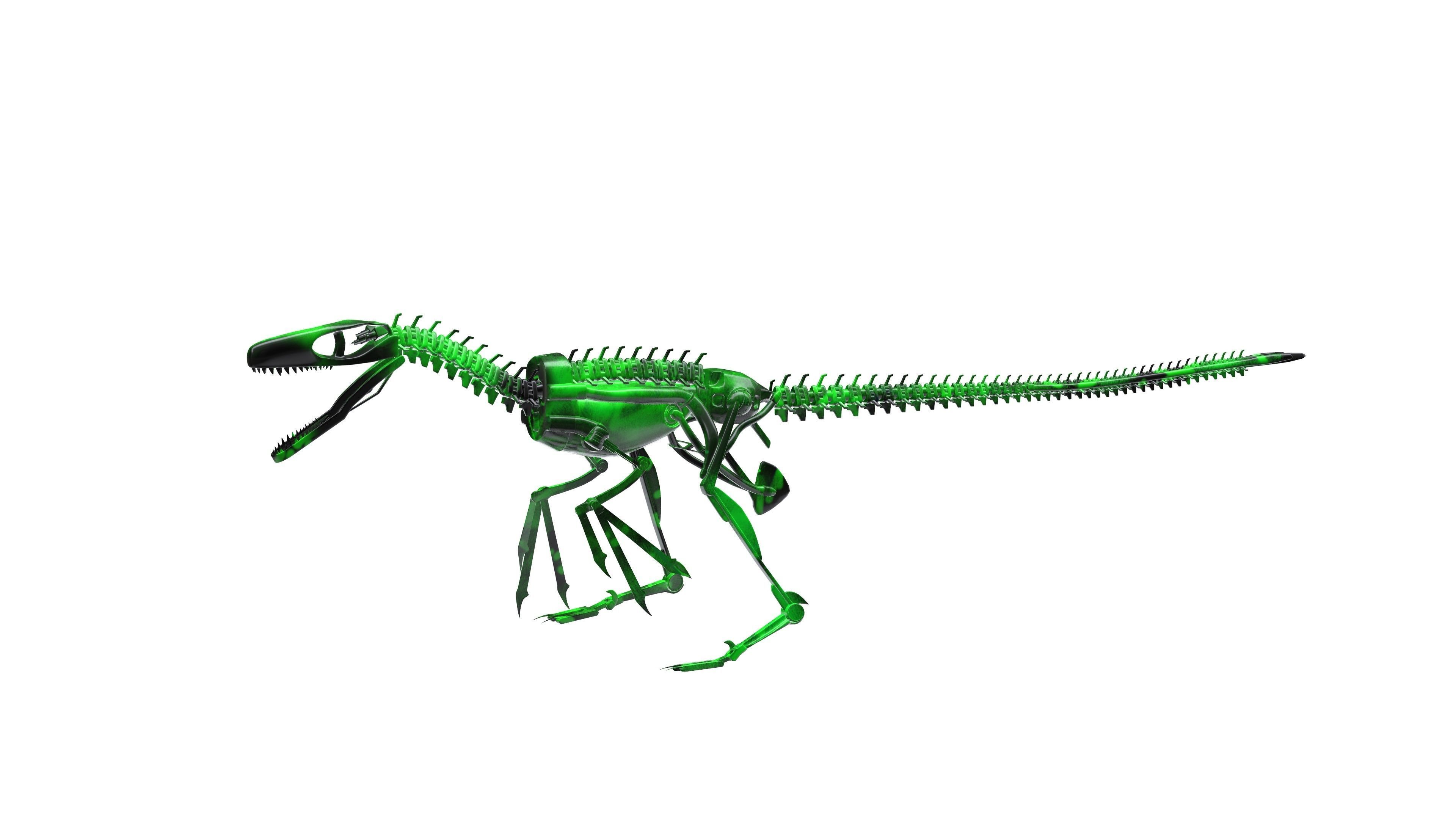 Robot Raptor Low-poly 3D model_10