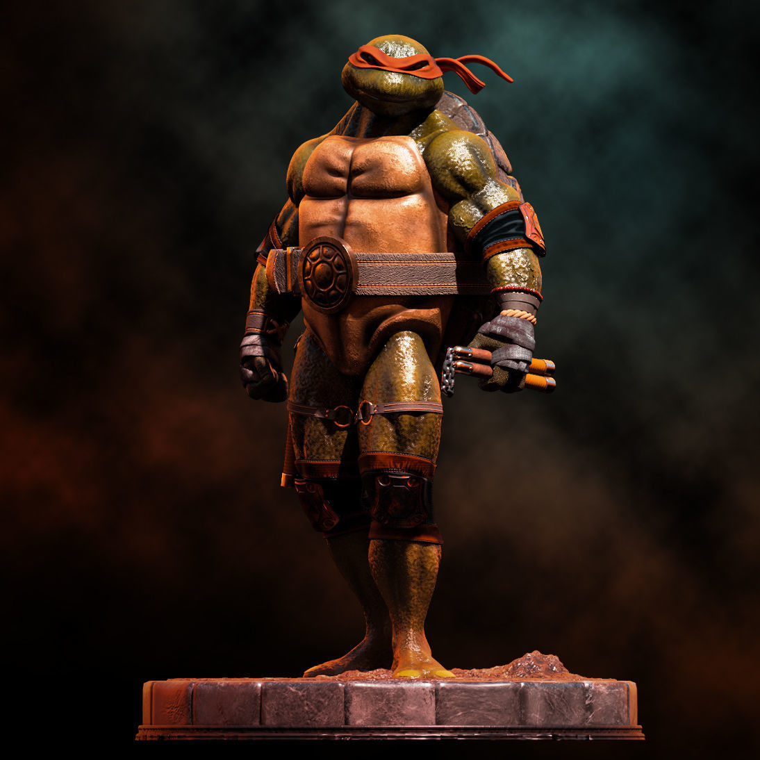 Fanart TMNT Michelangelo - Statue 3D print model_3