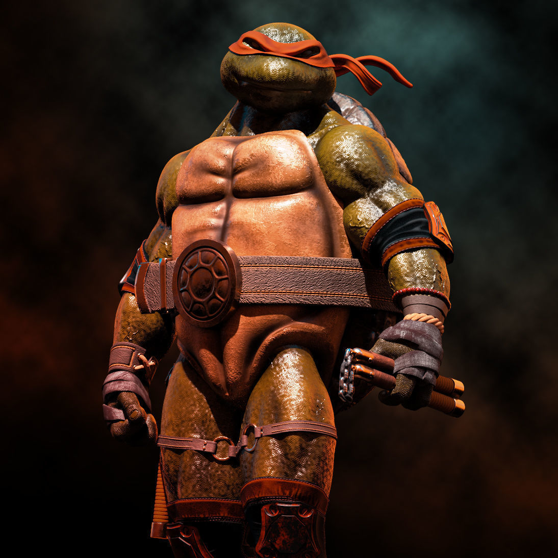 Fanart TMNT Michelangelo - Statue 3D print model_8
