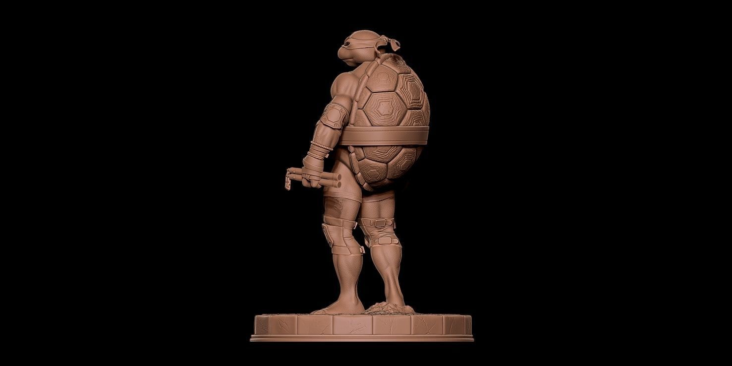 Fanart TMNT Michelangelo - Statue 3D print model_14