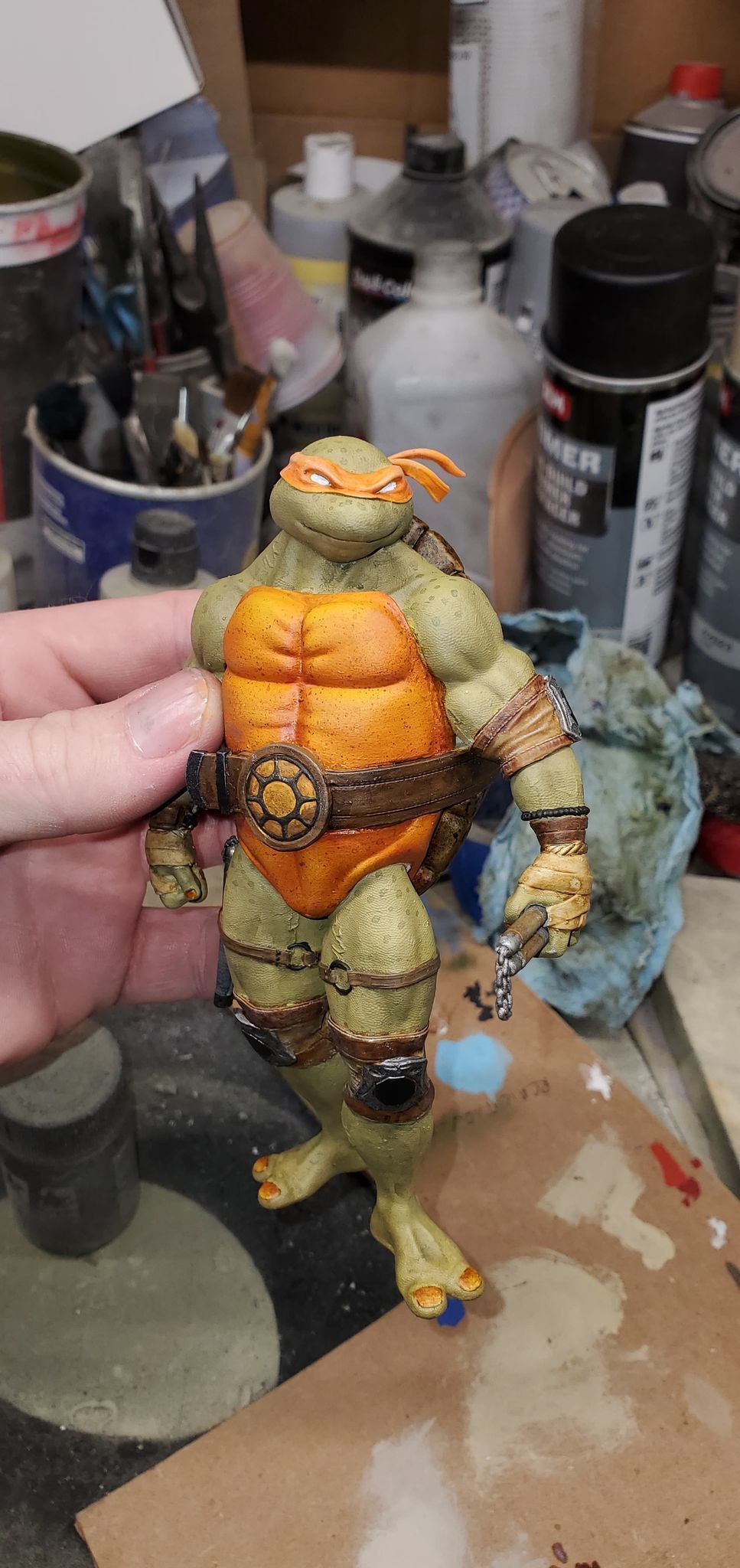 Fanart TMNT Michelangelo - Statue 3D print model_2