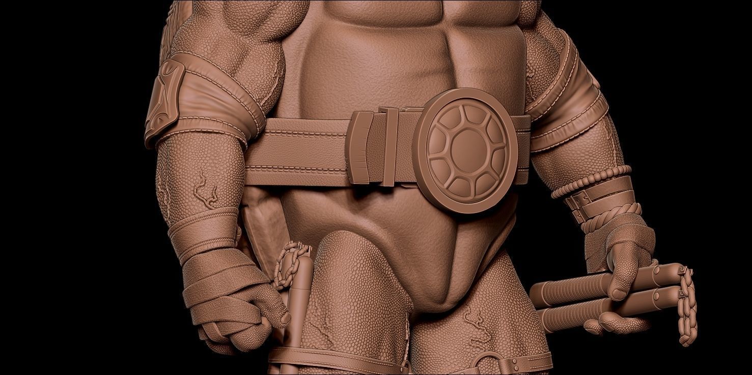 Fanart TMNT Michelangelo - Statue 3D print model_11