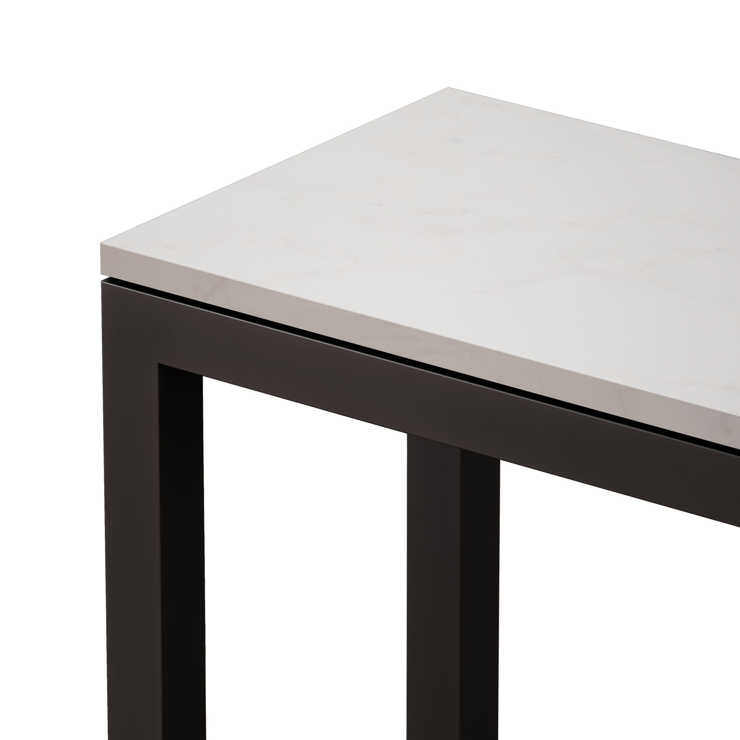 Parsons White Marble Dark Steel Console 3D model_9