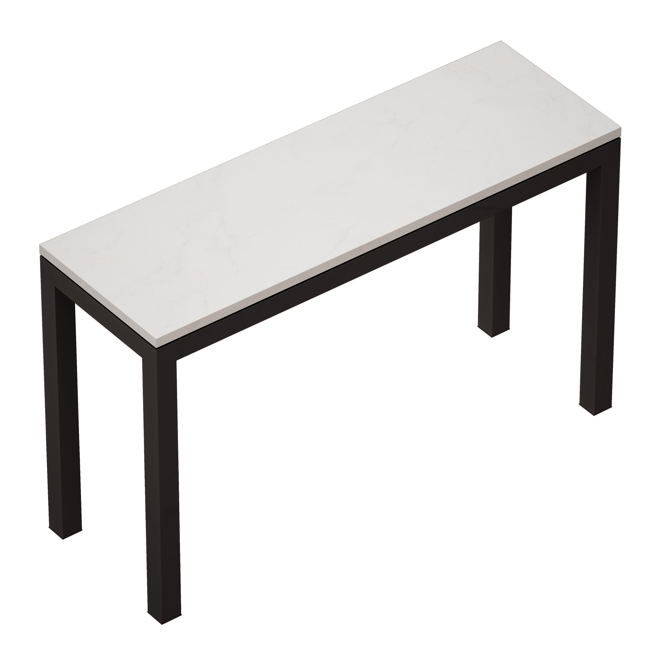 Parsons White Marble Dark Steel Console 3D model_1