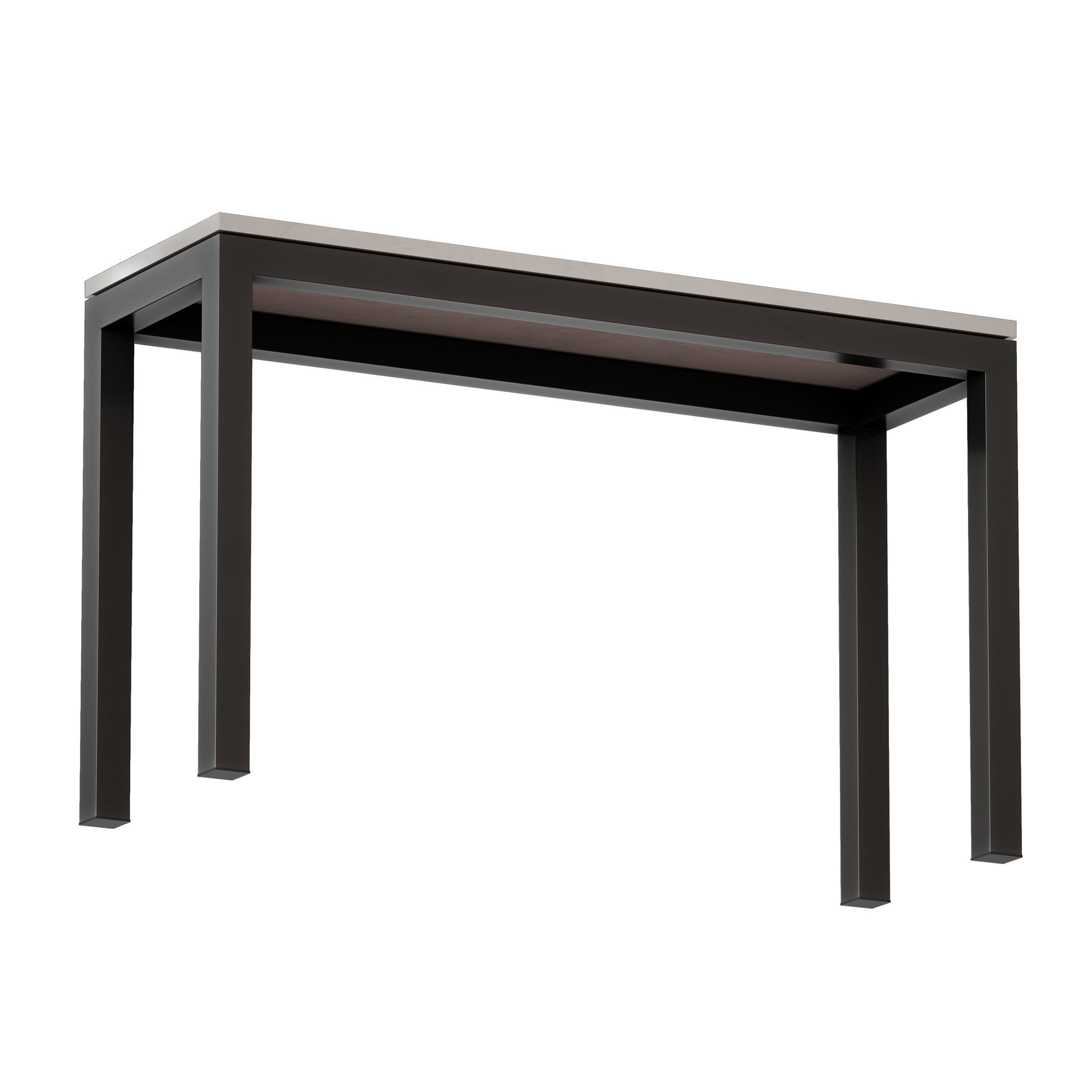 Parsons White Marble Dark Steel Console 3D model_2