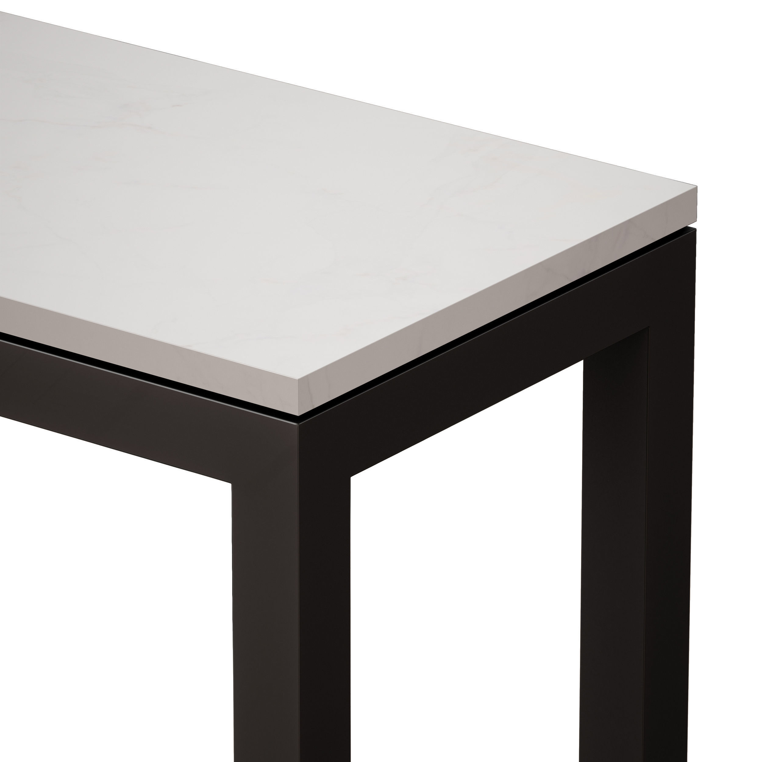 Parsons White Marble Dark Steel Console 3D model_8