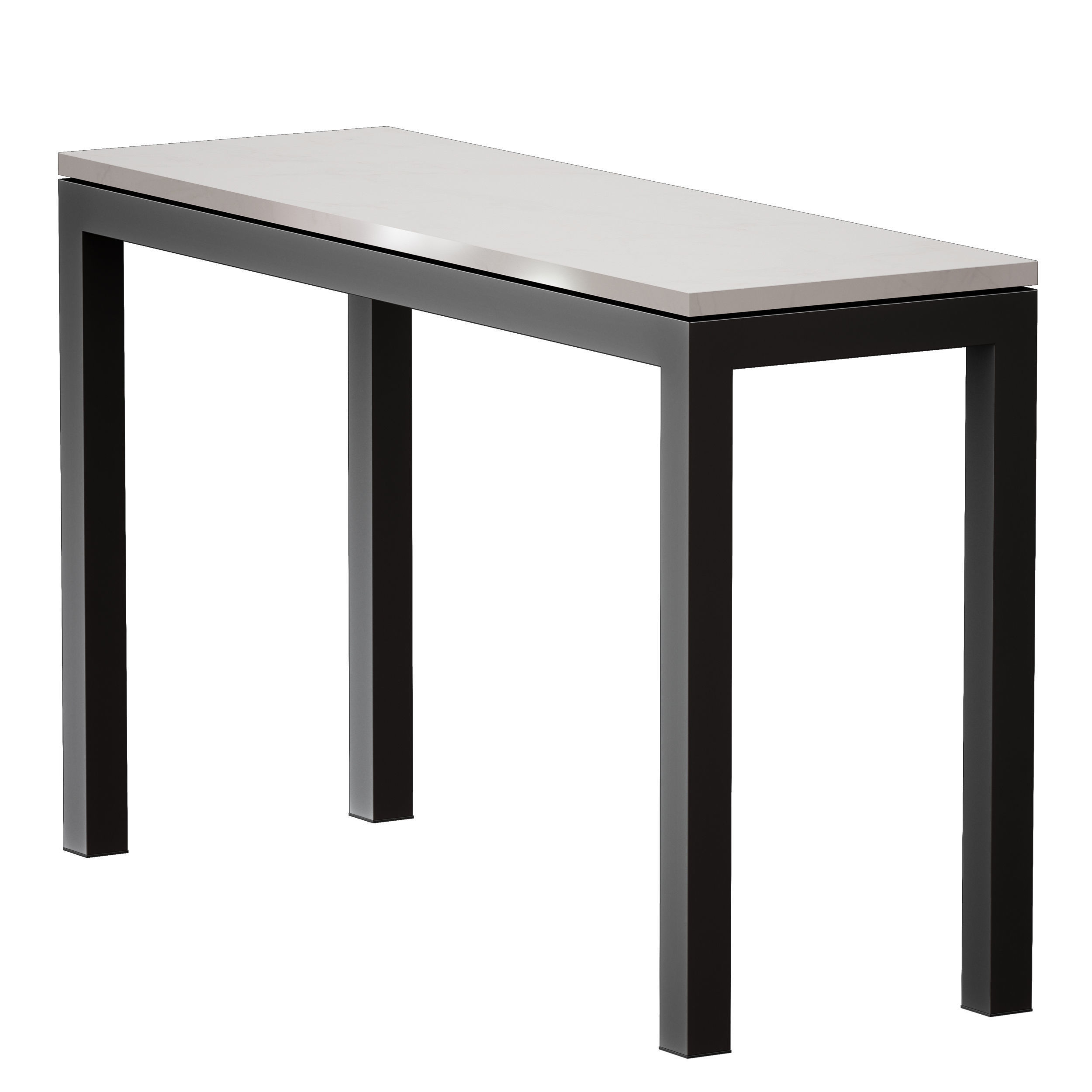 Parsons White Marble Dark Steel Console 3D model_7