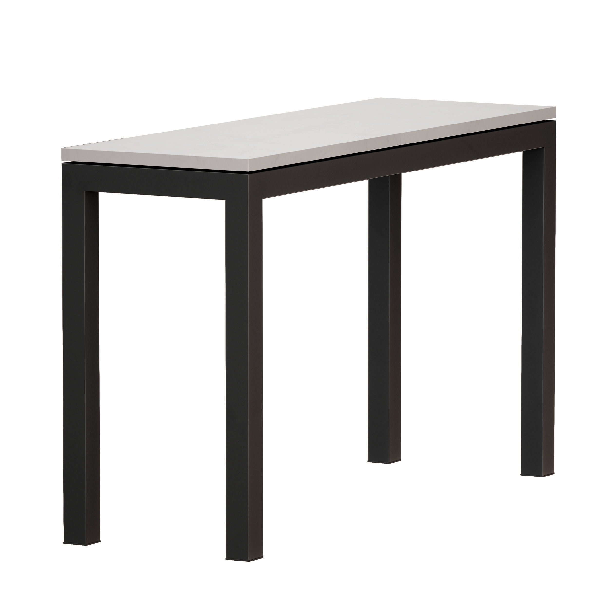 Parsons White Marble Dark Steel Console 3D model_3