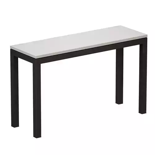 Parsons White Marble Dark Steel Console