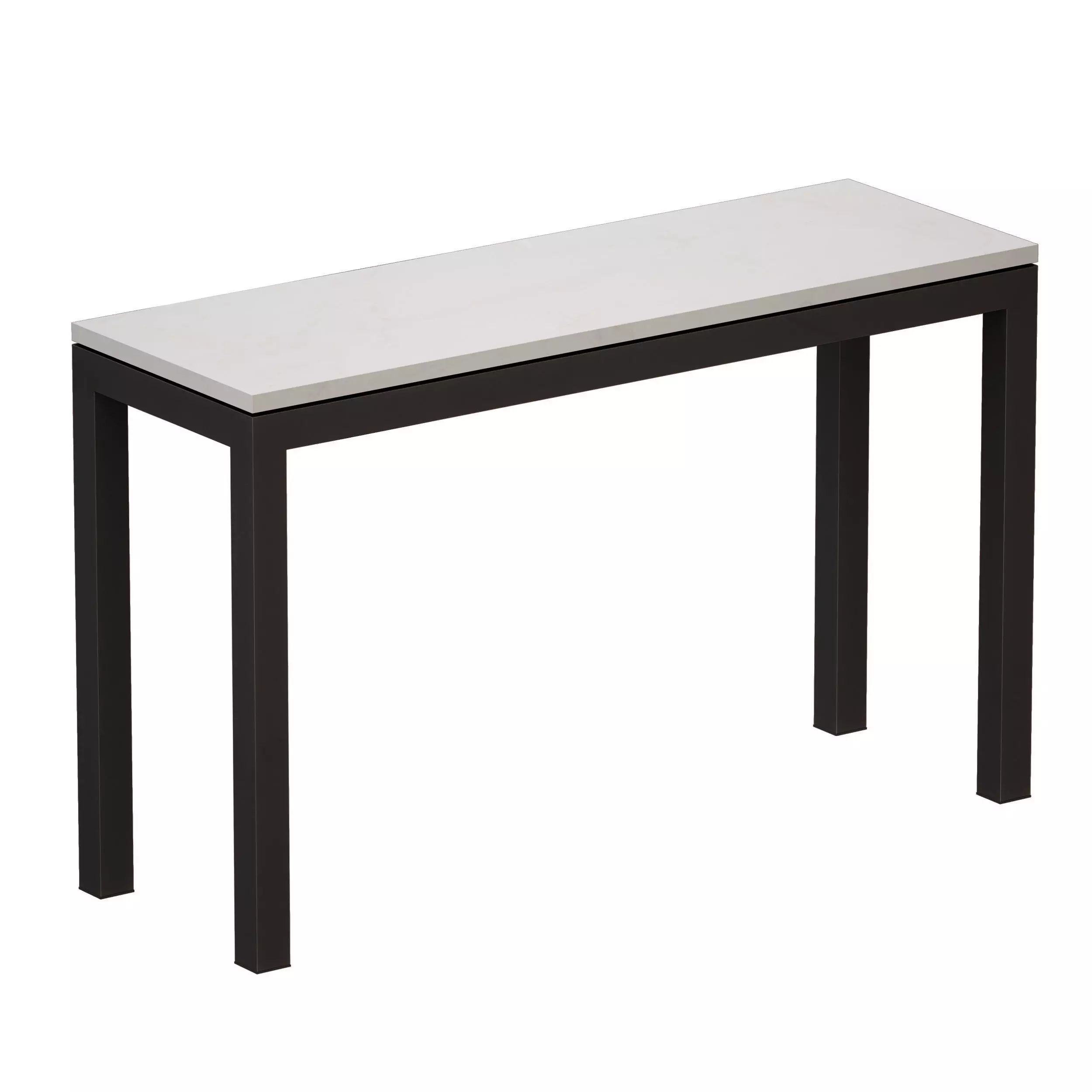 Parsons White Marble Dark Steel Console 3D model_0