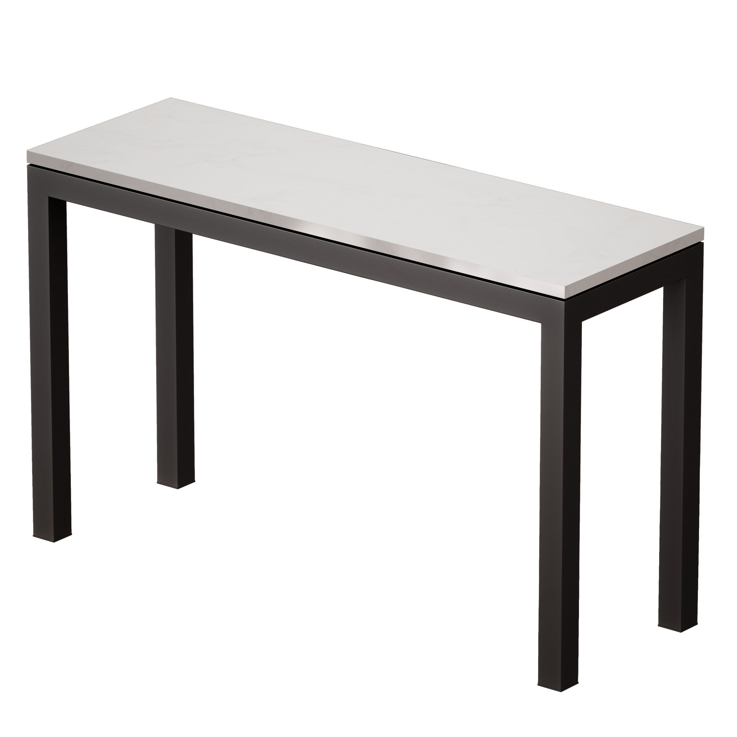 Parsons White Marble Dark Steel Console 3D model_5