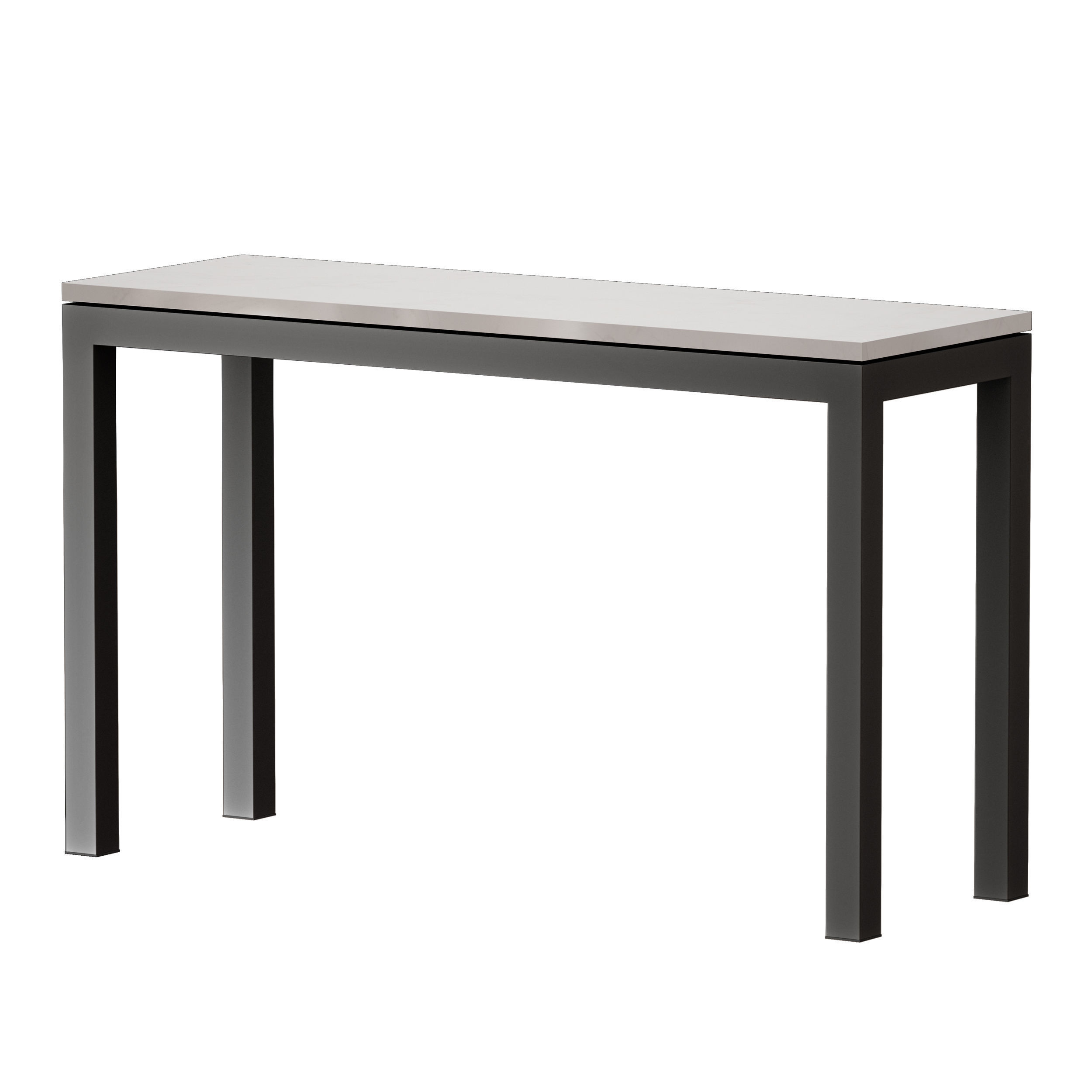 Parsons White Marble Dark Steel Console 3D model_6