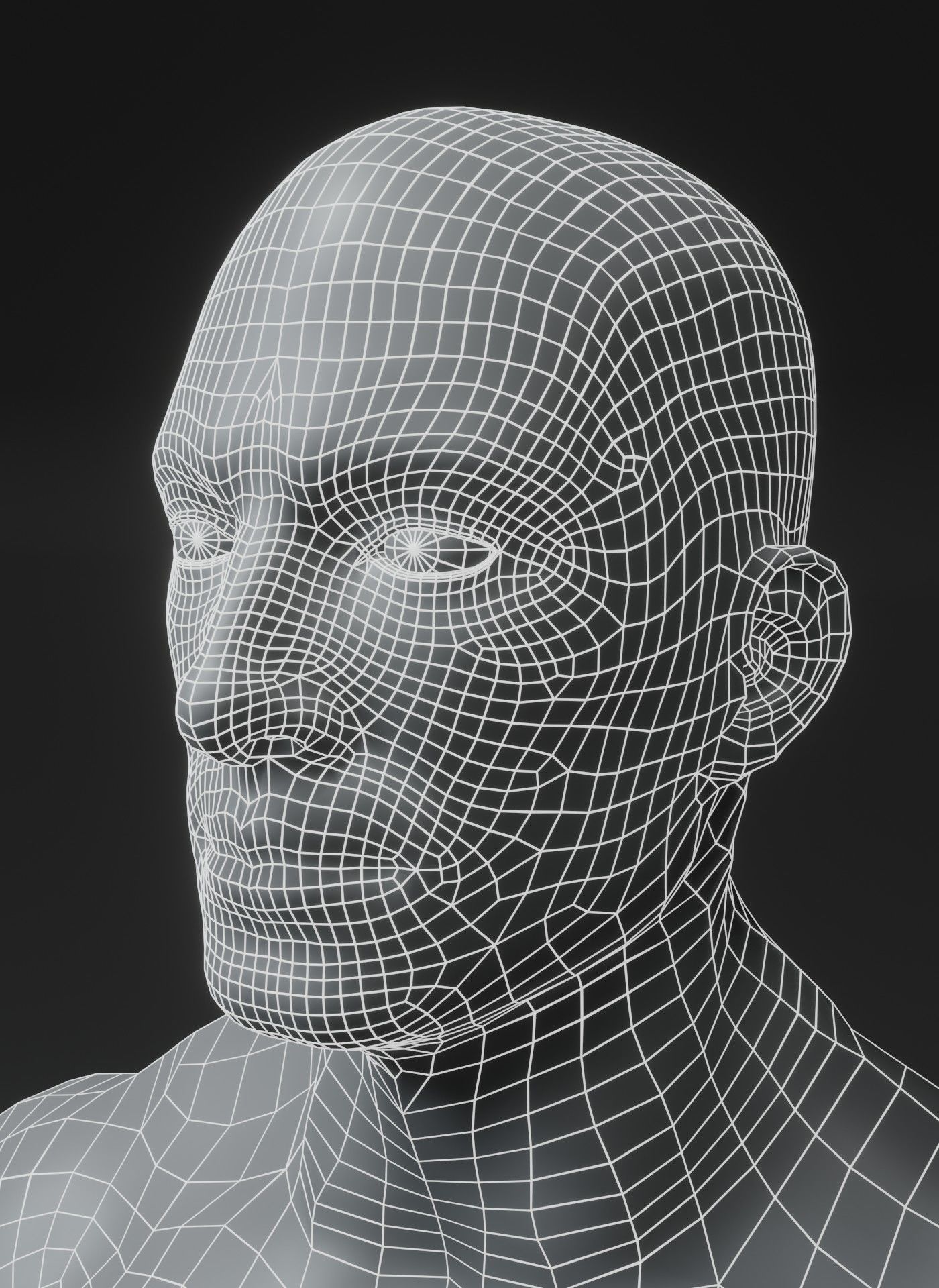 Male and Female Body Base Mesh 3D Model 10k Polygons Low-poly 3D model_7
