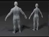 Male and Female Body Base Mesh 3D Model 10k Polygons Low-poly 3D model_1