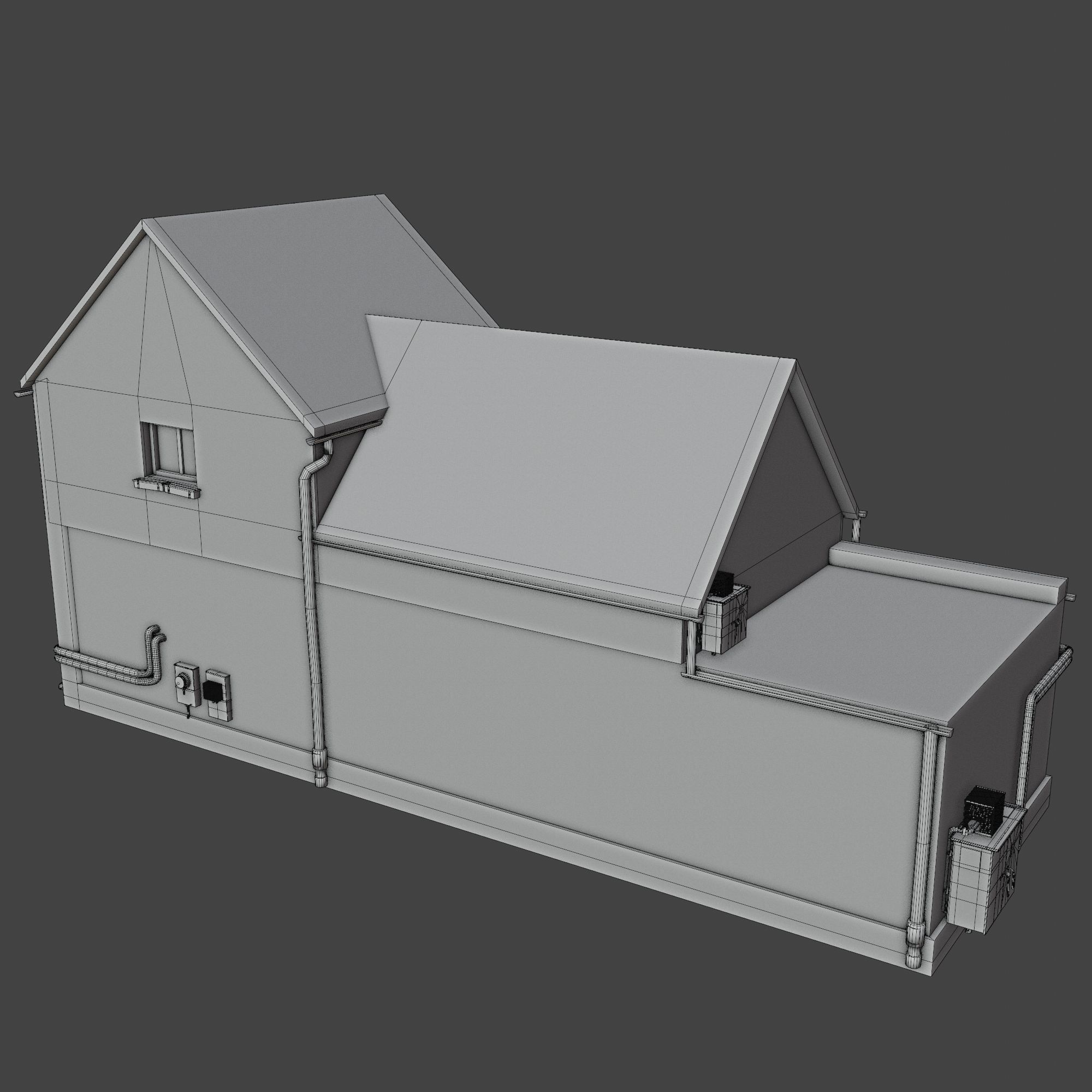 Urban City building 04 Low poly two versions Free low-poly 3D model_8