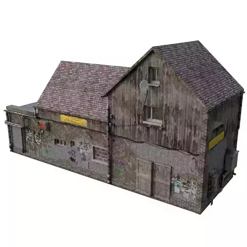 Urban City building 04 Low poly two versions Free low-poly 3D model
