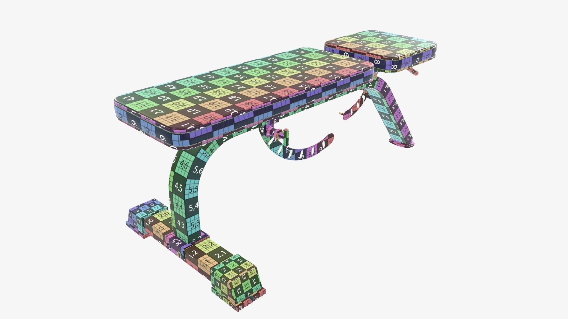 Weight flat bench adjustable 01 3D model_11