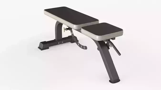 Weight flat bench adjustable 01 3D model