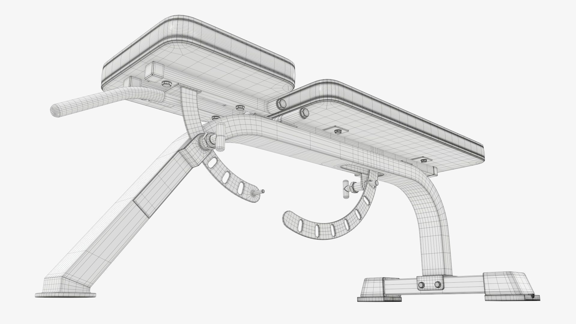 Weight flat bench adjustable 01 3D model_8