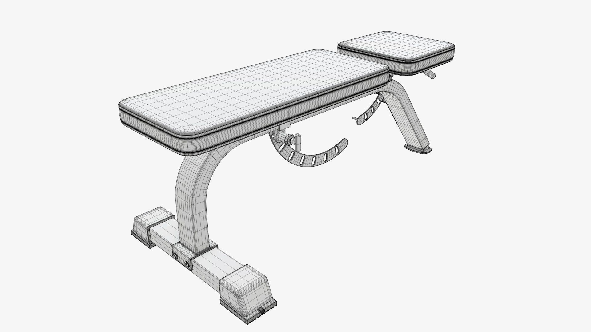 Weight flat bench adjustable 01 3D model_6