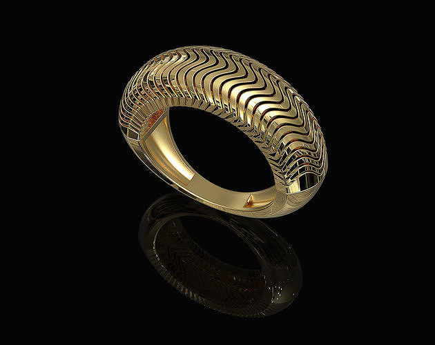 Deep Waves Ring 3D print model