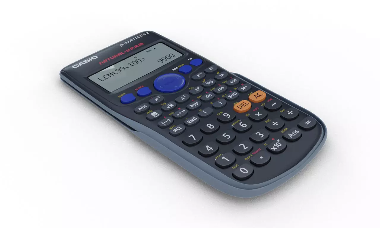 Casio FX82AU PLUS II Scientific Calculator 3D model_0
