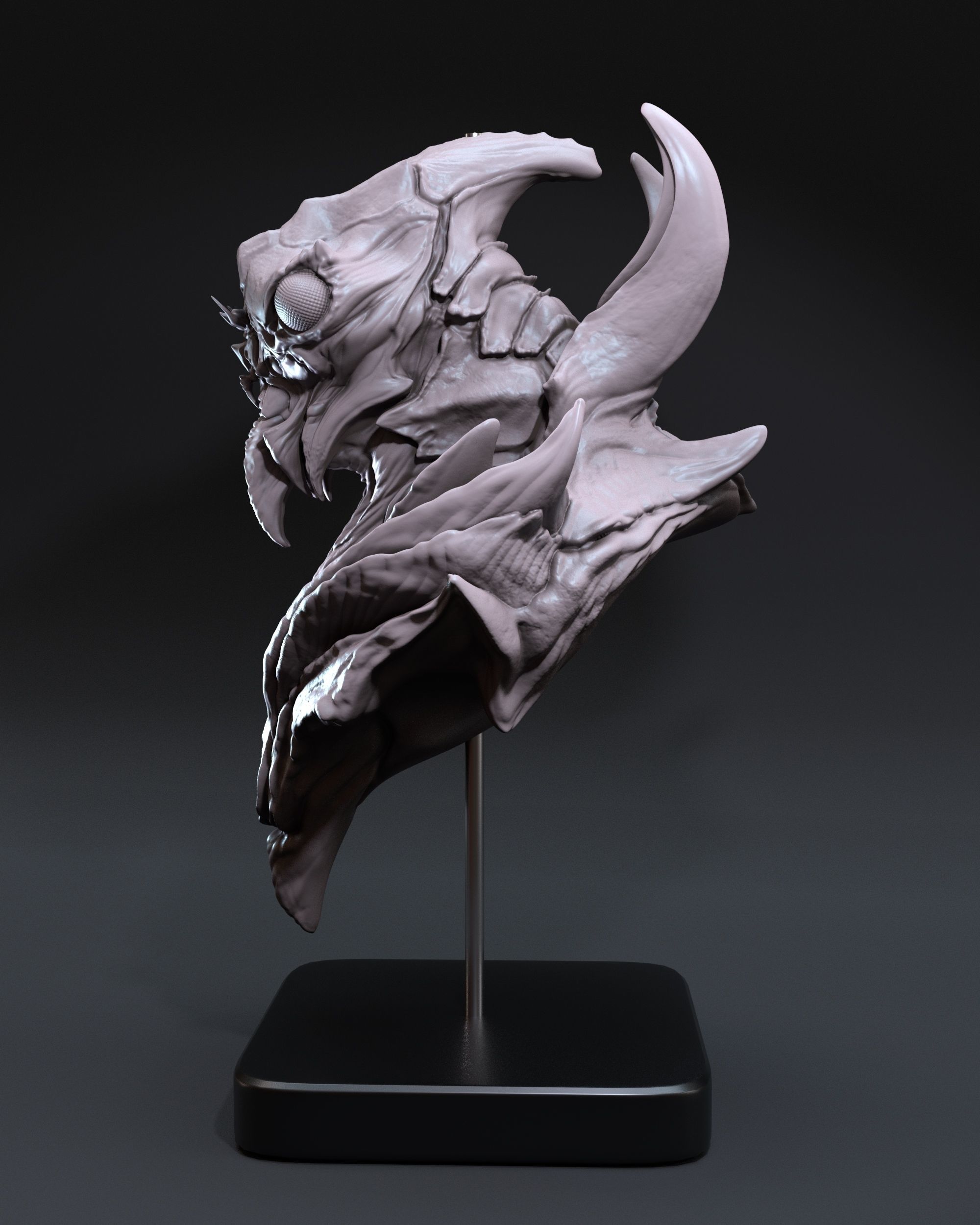 Alien insect bust ready for 3D print 3D print model_4