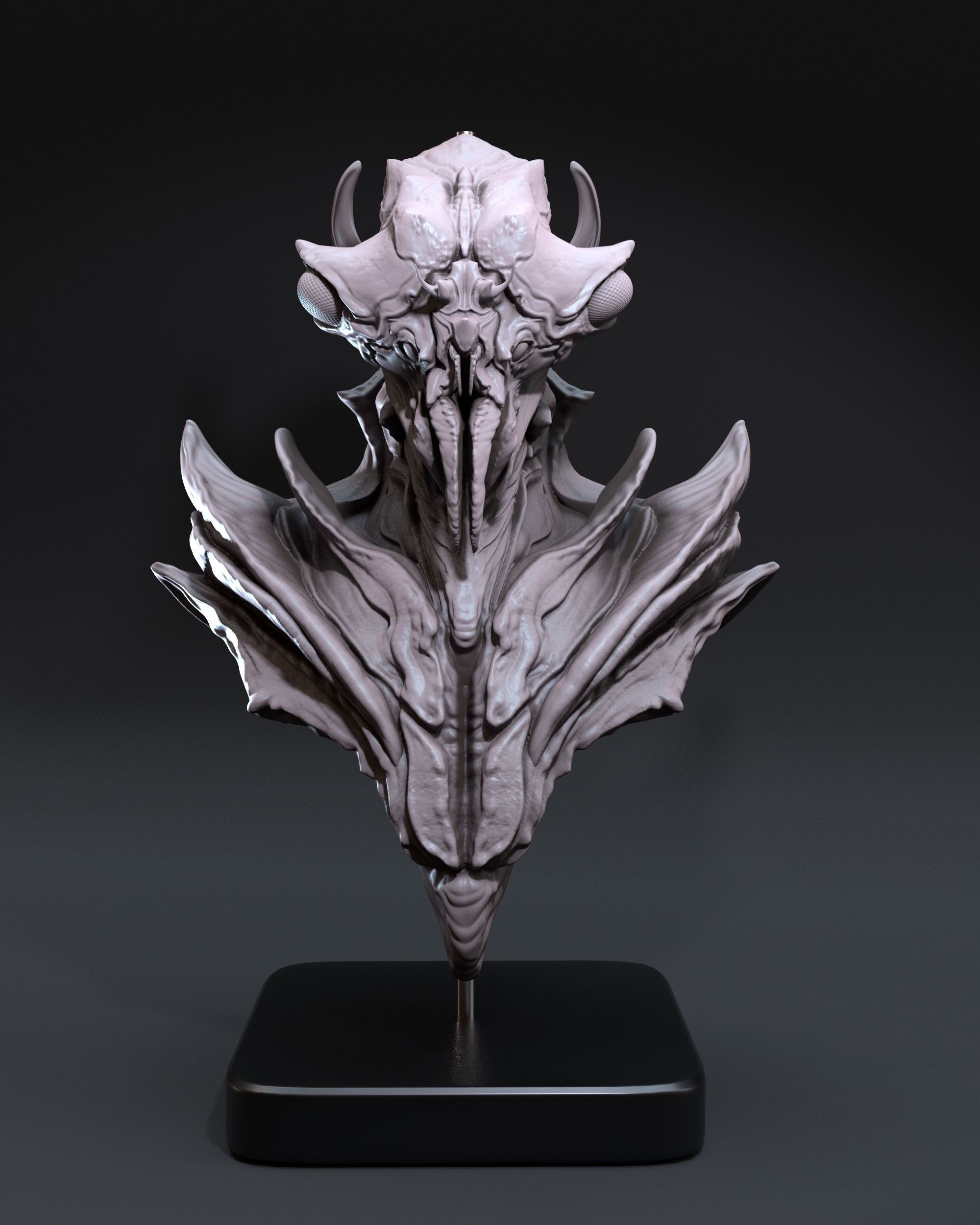 Alien insect bust ready for 3D print 3D print model_3
