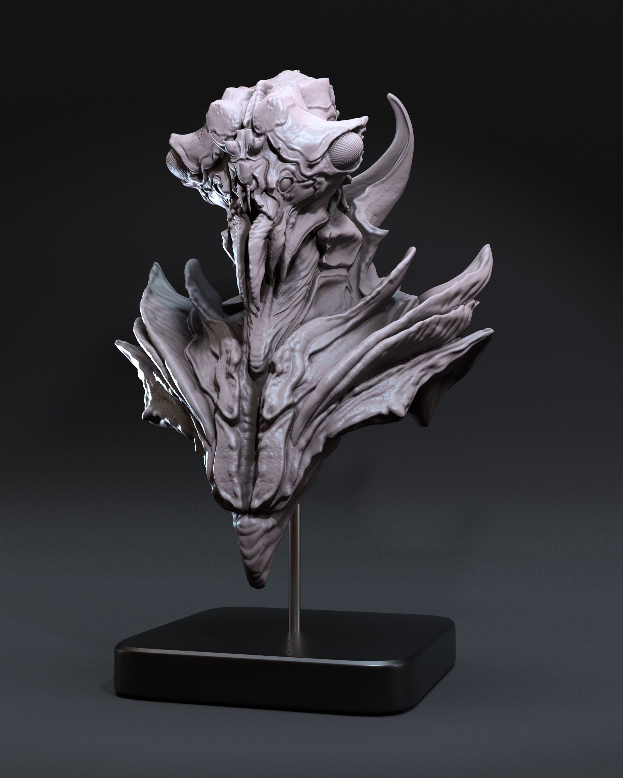 Alien insect bust ready for 3D print 3D print model_2