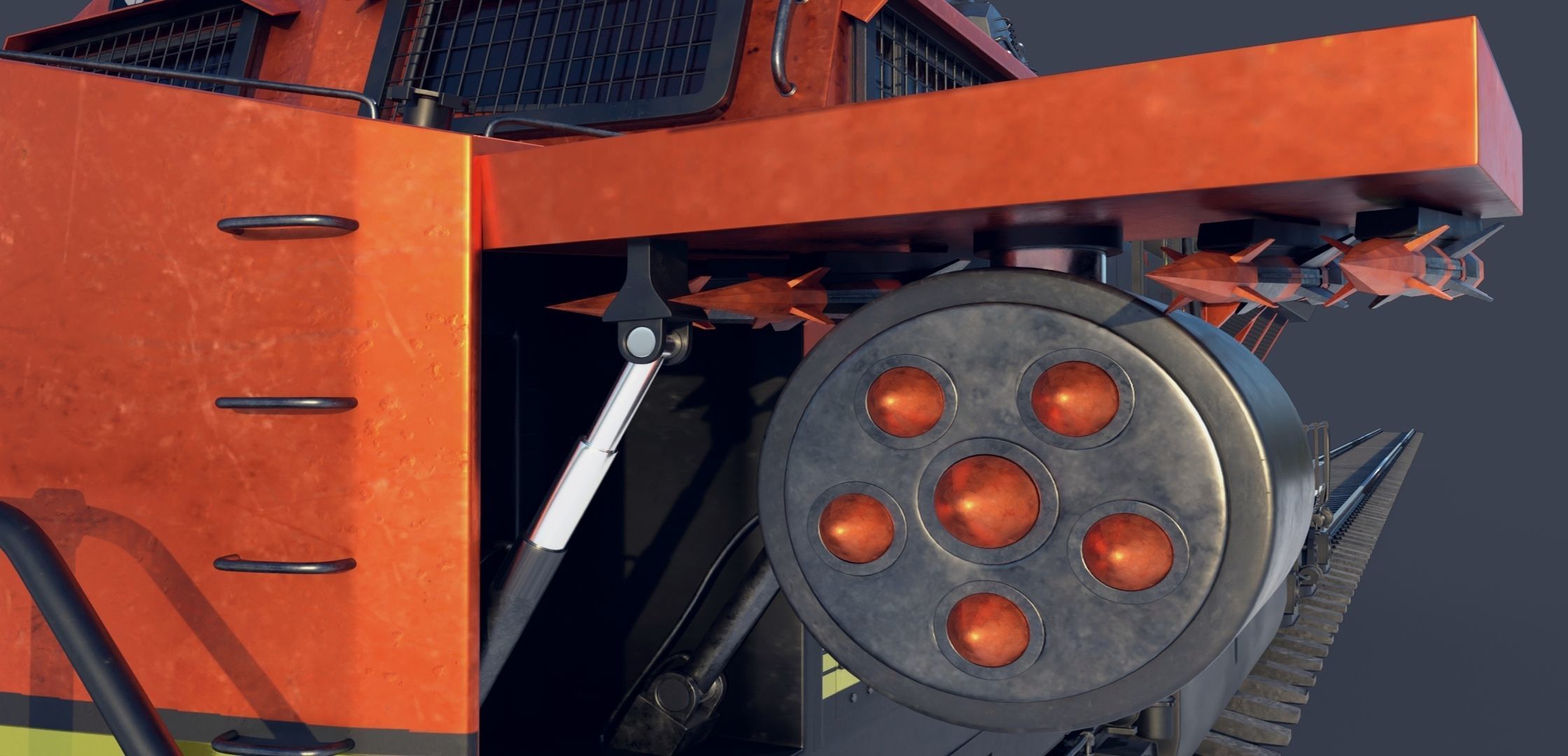 Train Engine Armoured with weapons 3D model_11