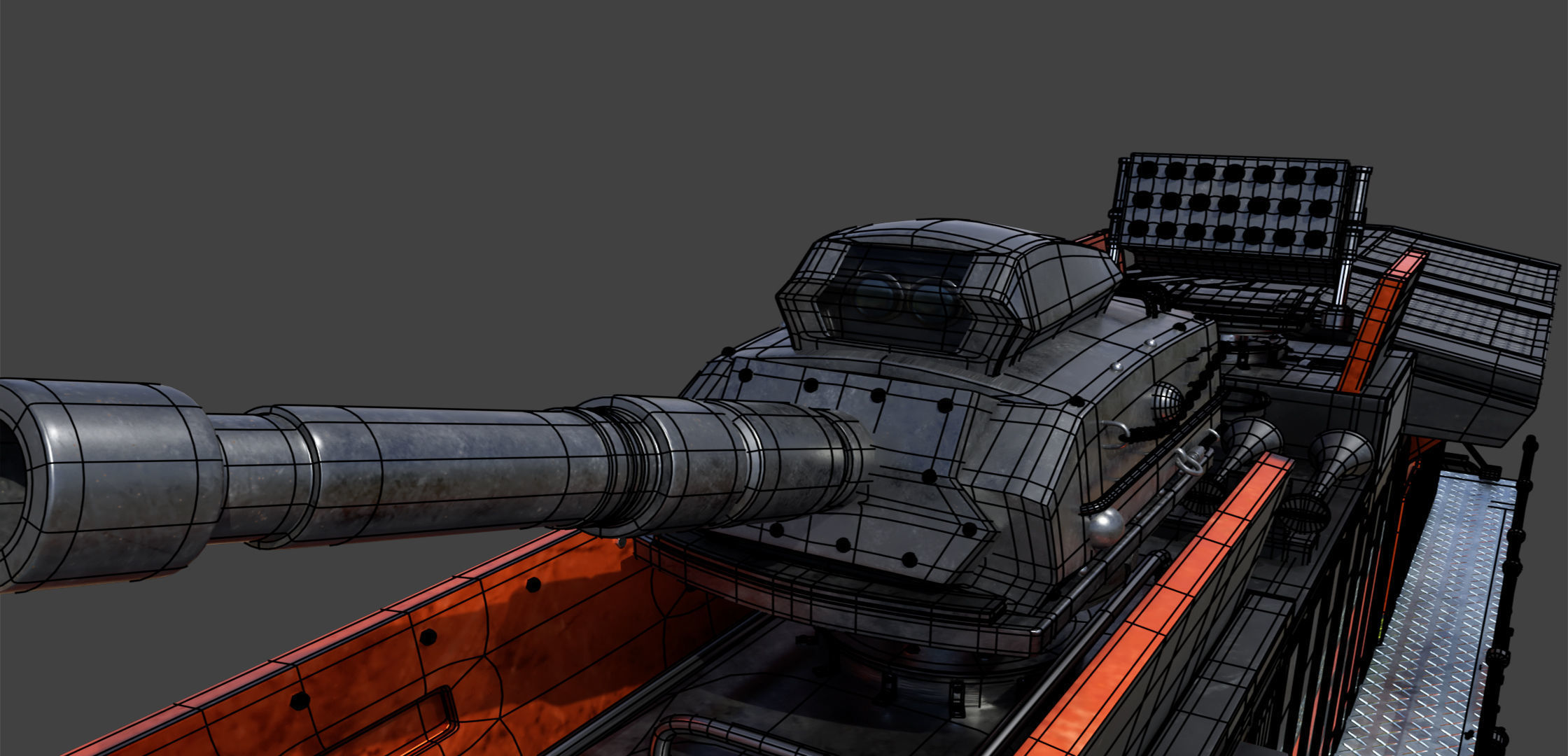 Train Engine Armoured with weapons 3D model_13