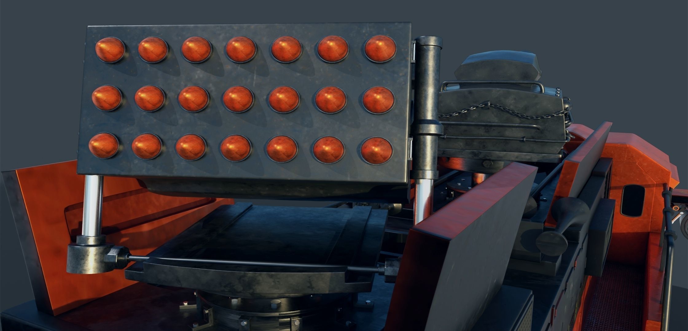 Train Engine Armoured with weapons 3D model_10