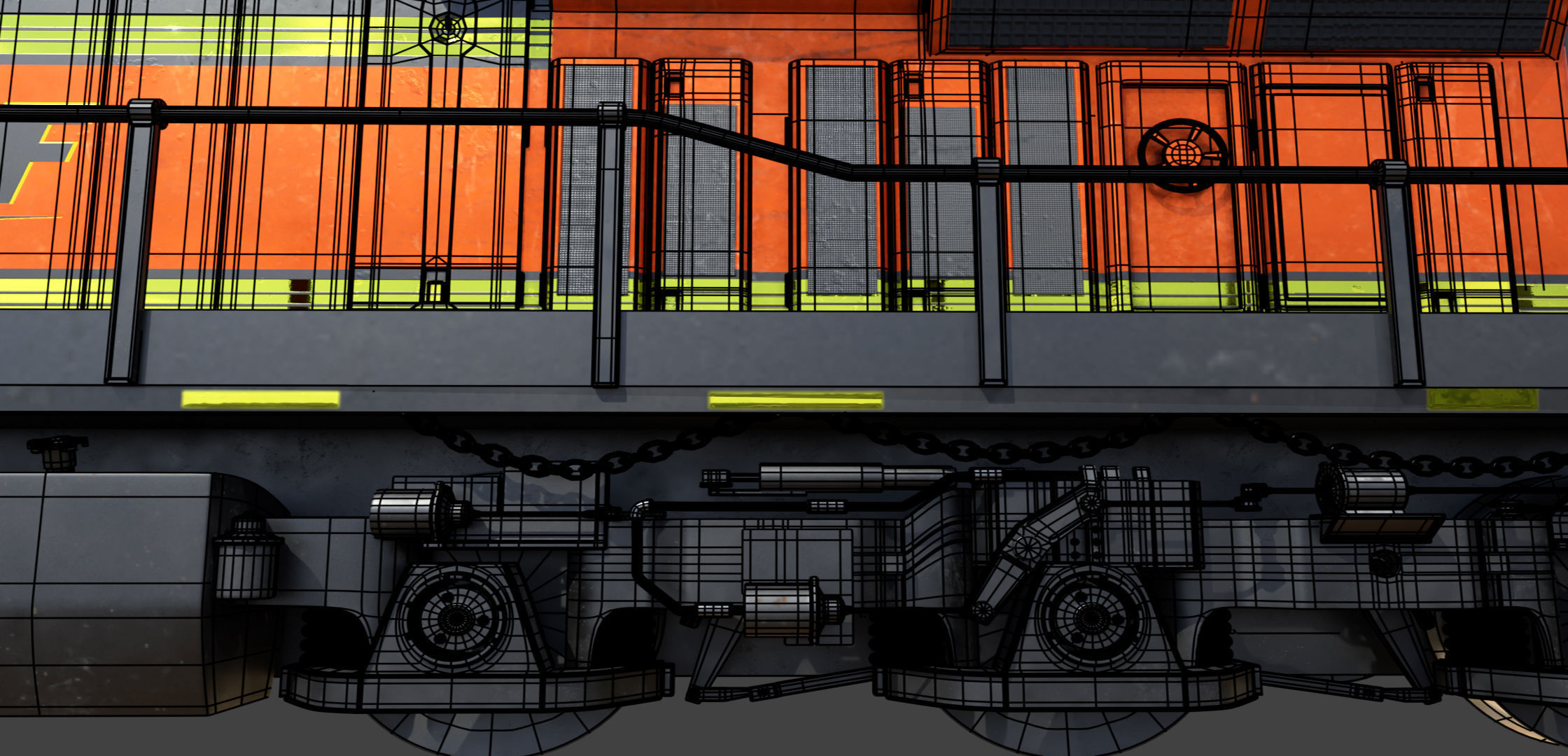 Train Engine Armoured with weapons 3D model_12