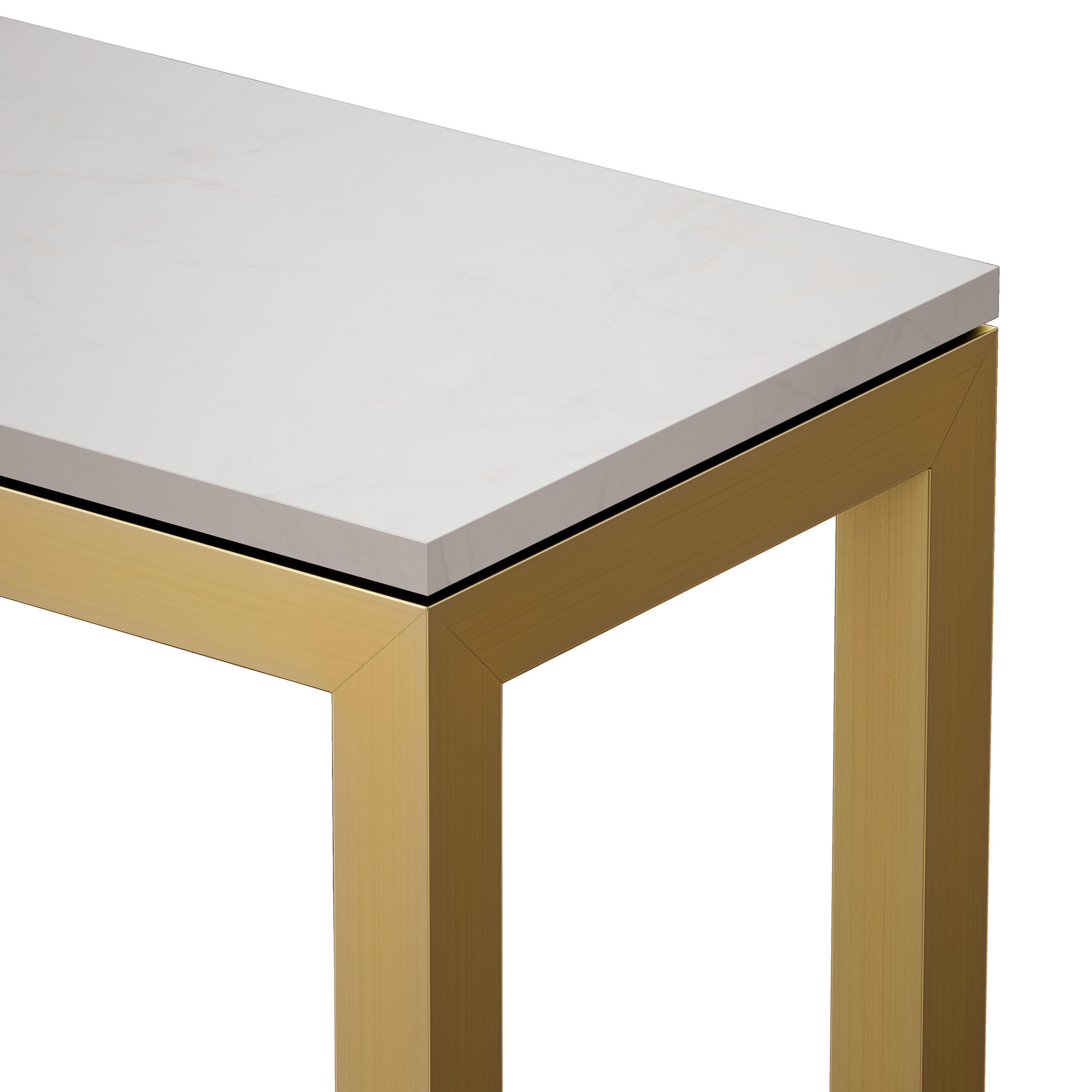Parsons White Marble Brass Console 3D model_8