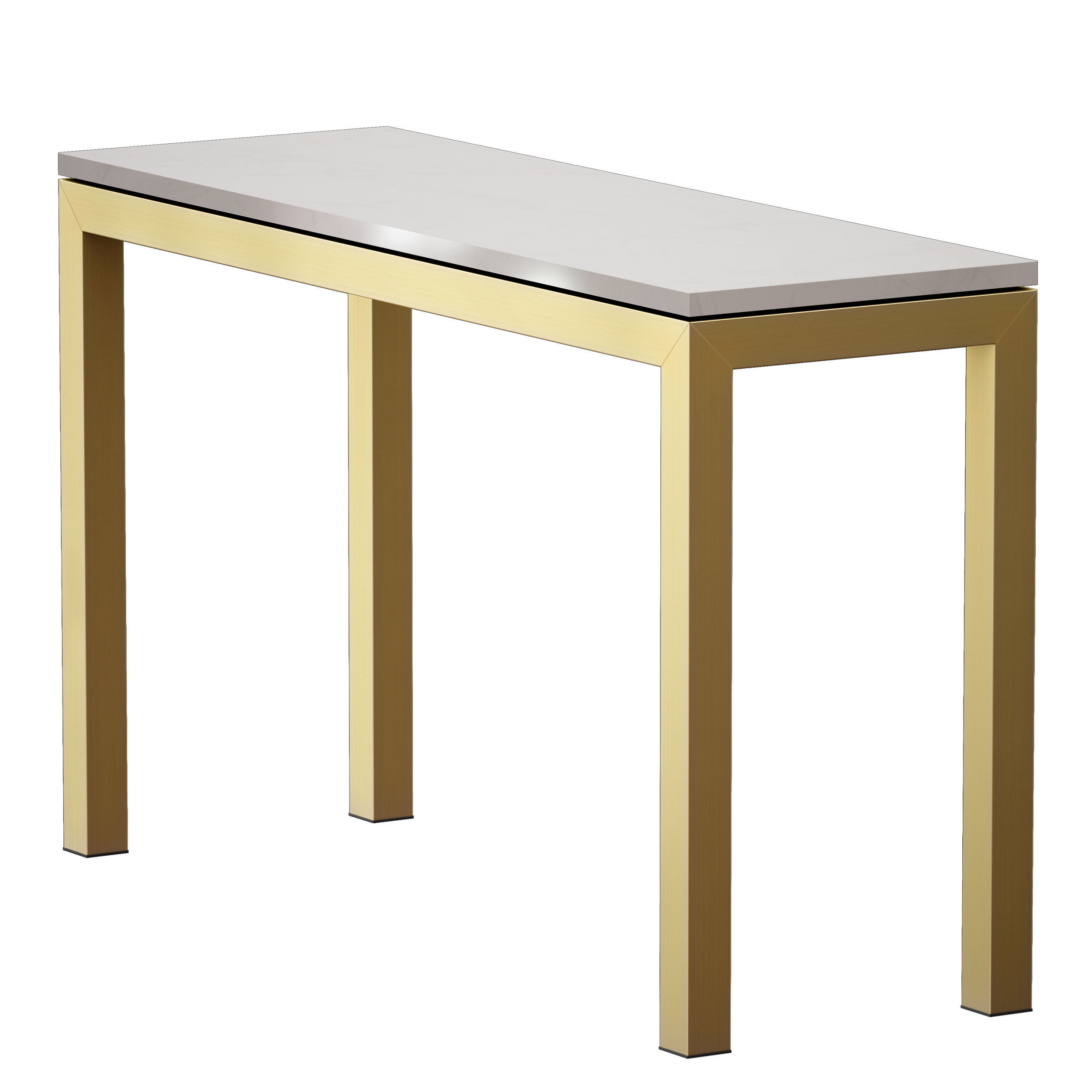 Parsons White Marble Brass Console 3D model_7
