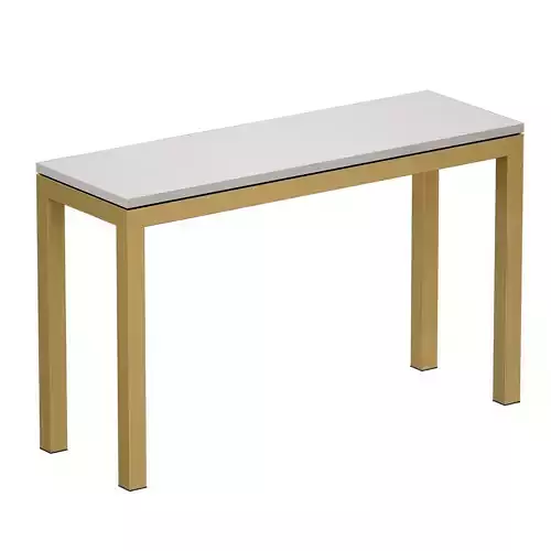 Parsons White Marble Brass Console