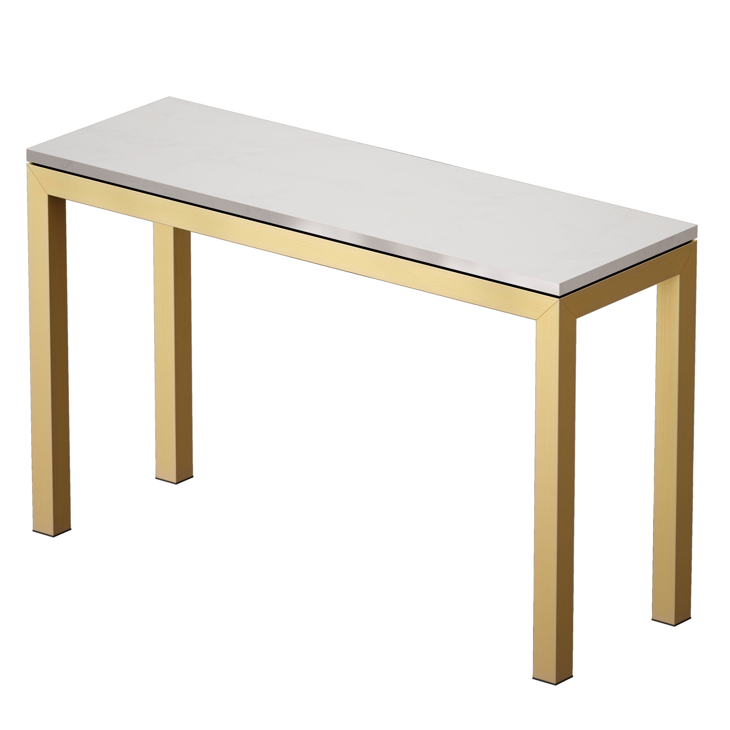 Parsons White Marble Brass Console 3D model_5