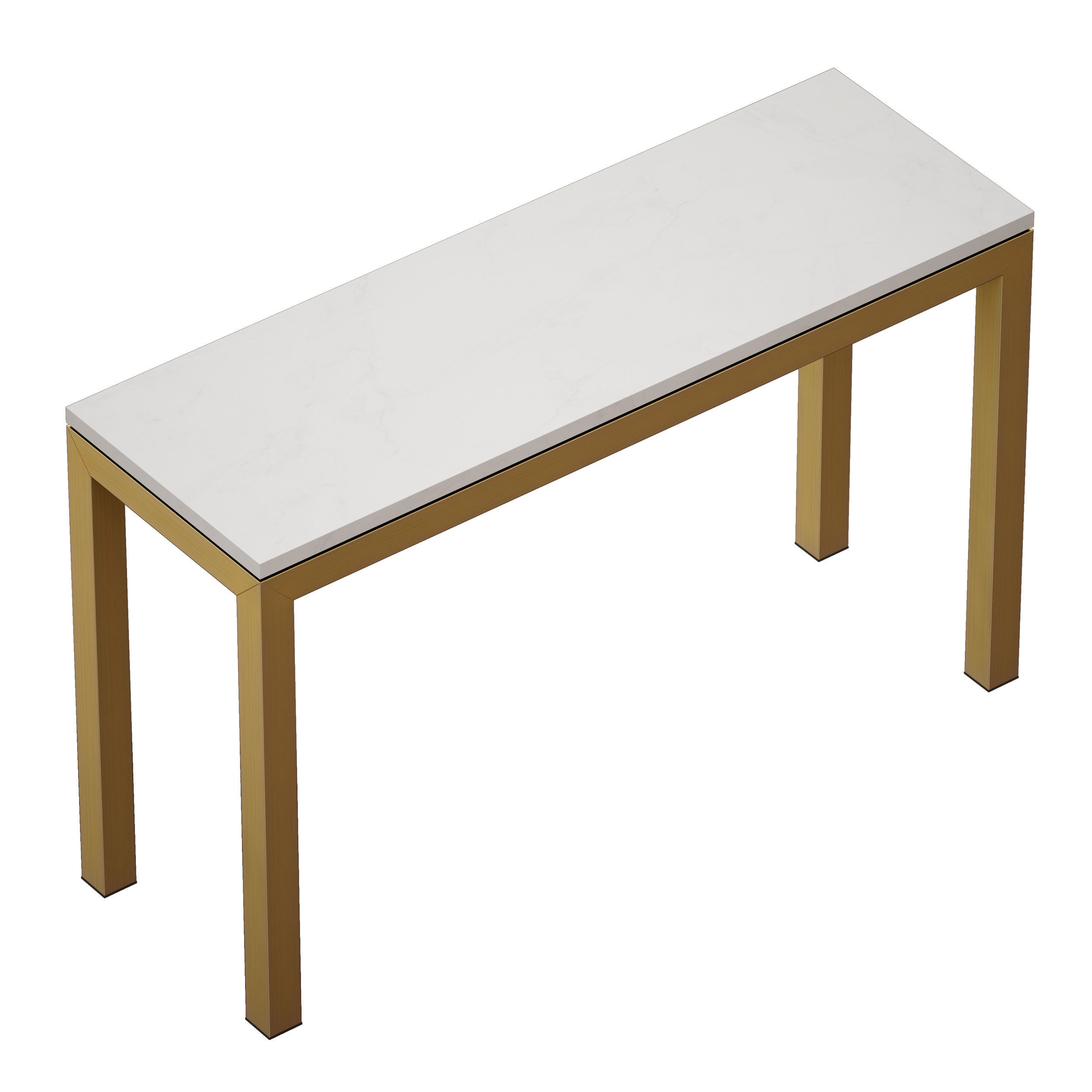 Parsons White Marble Brass Console 3D model_1