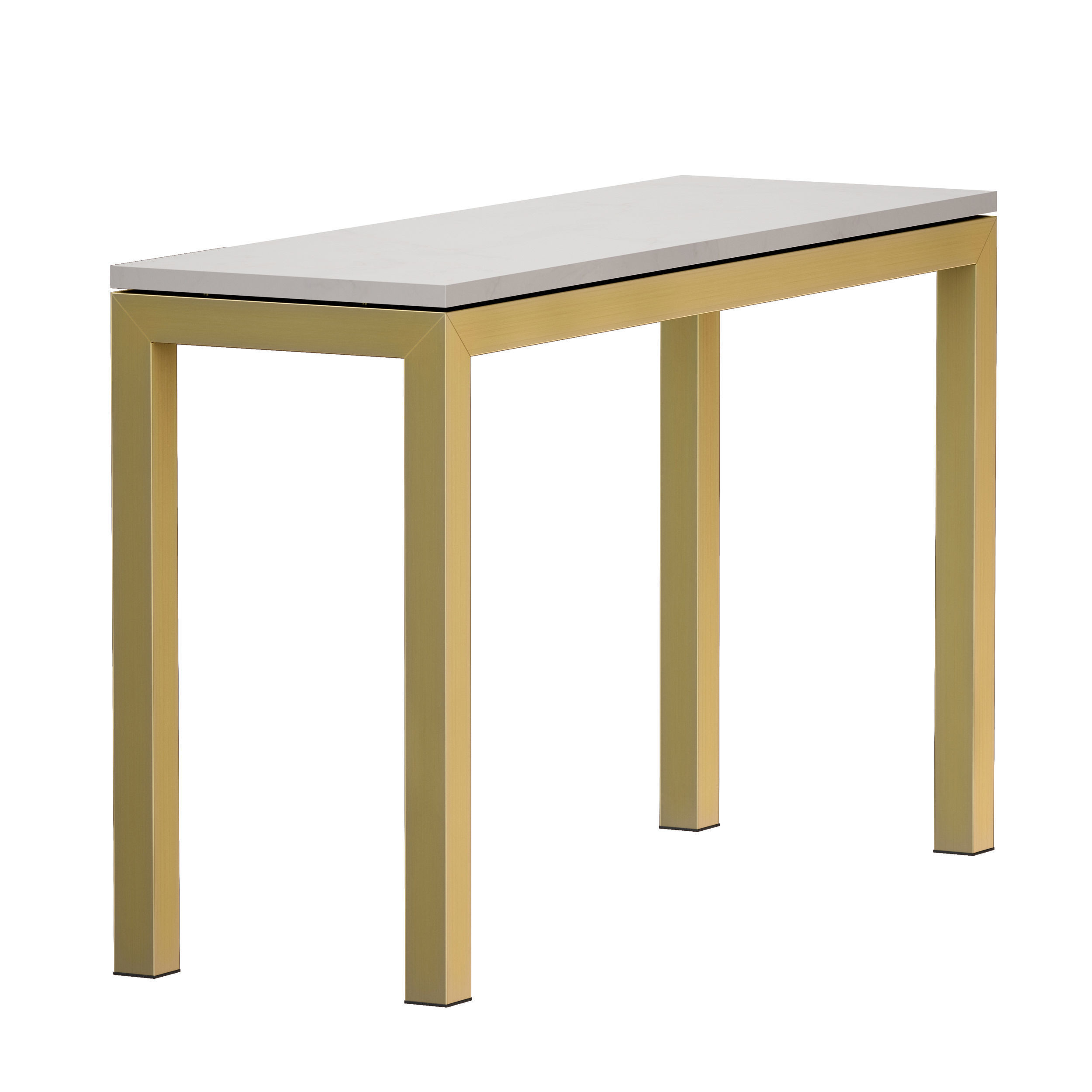 Parsons White Marble Brass Console 3D model_3