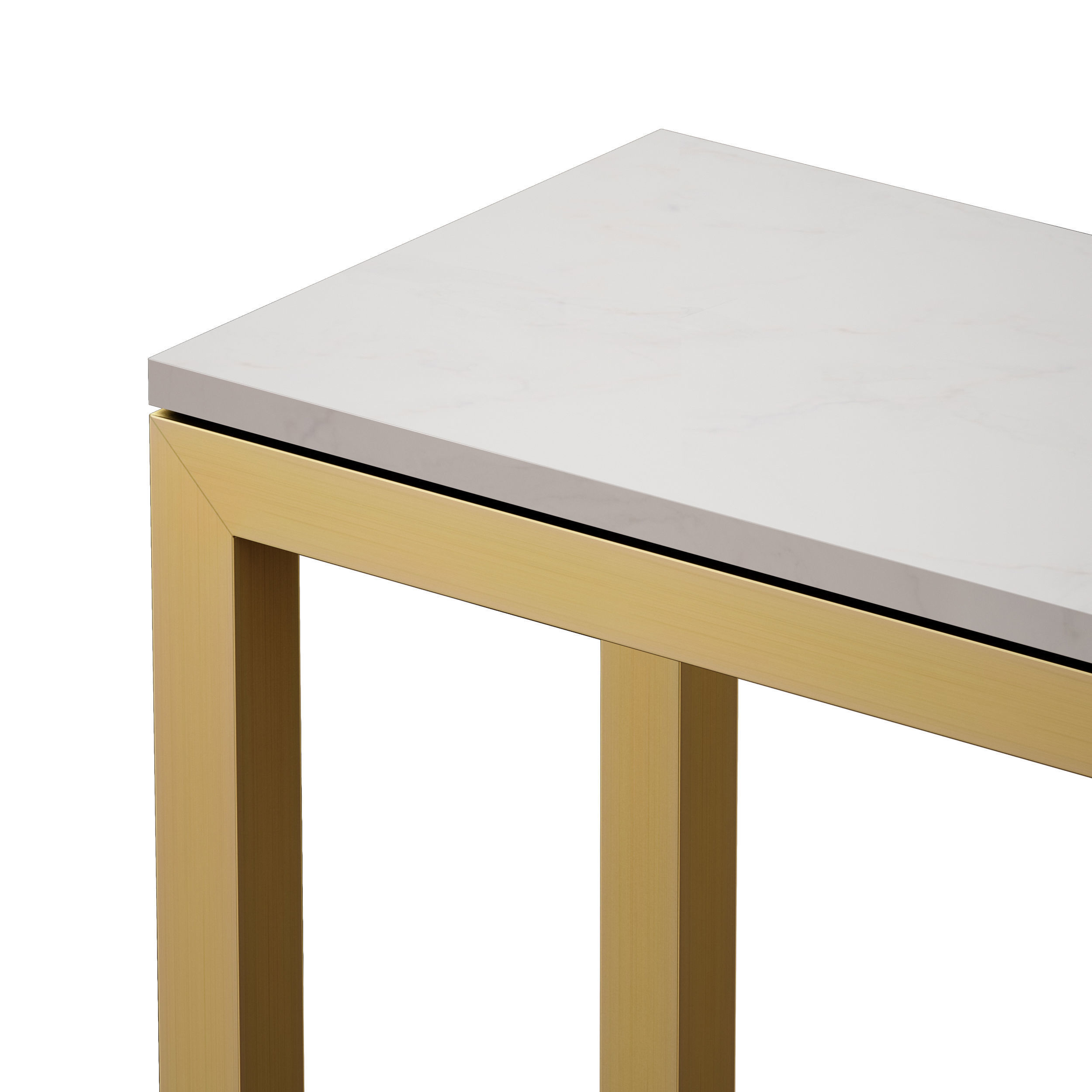 Parsons White Marble Brass Console 3D model_9