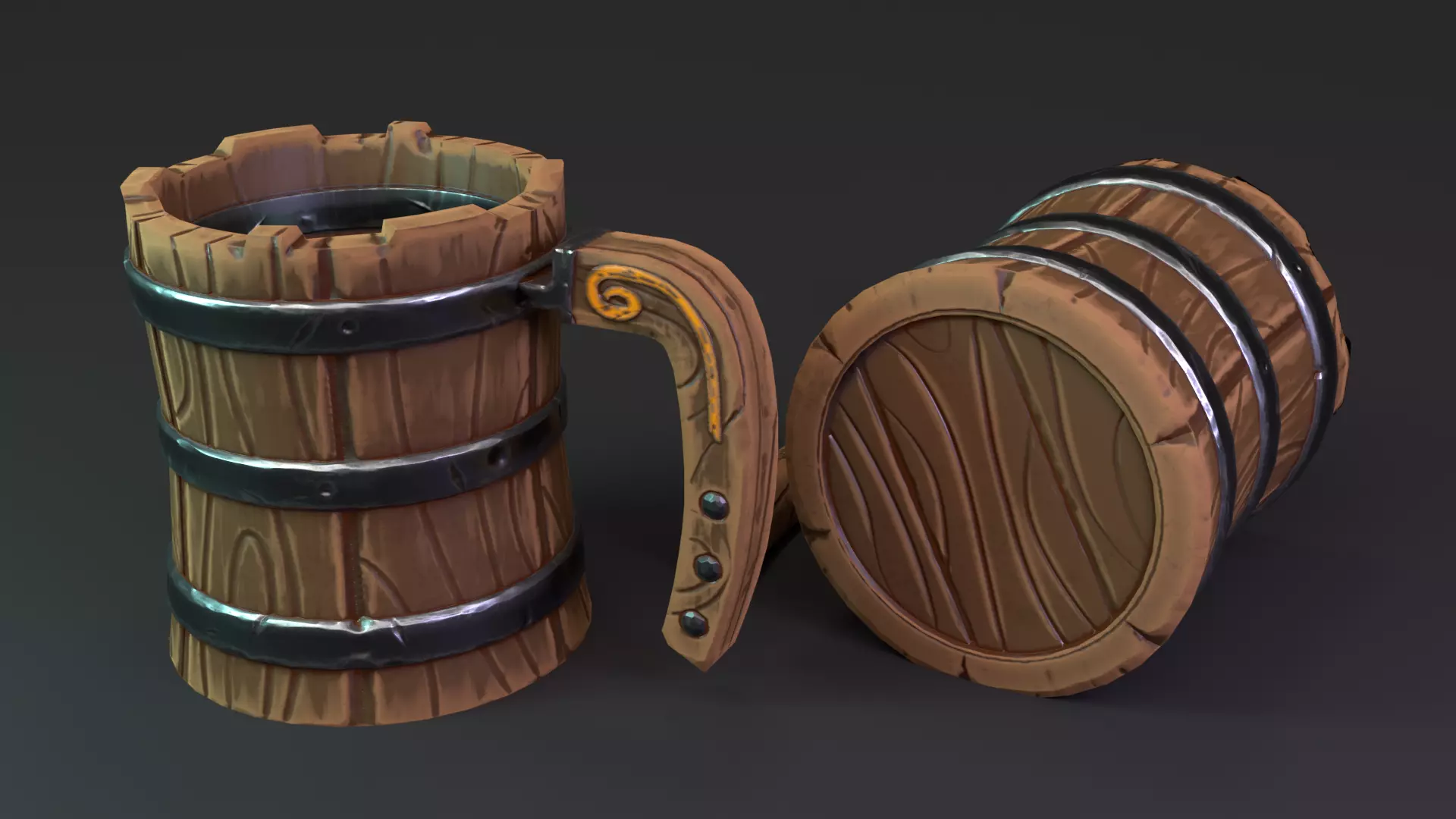 cup for game Low-poly 3D model_0