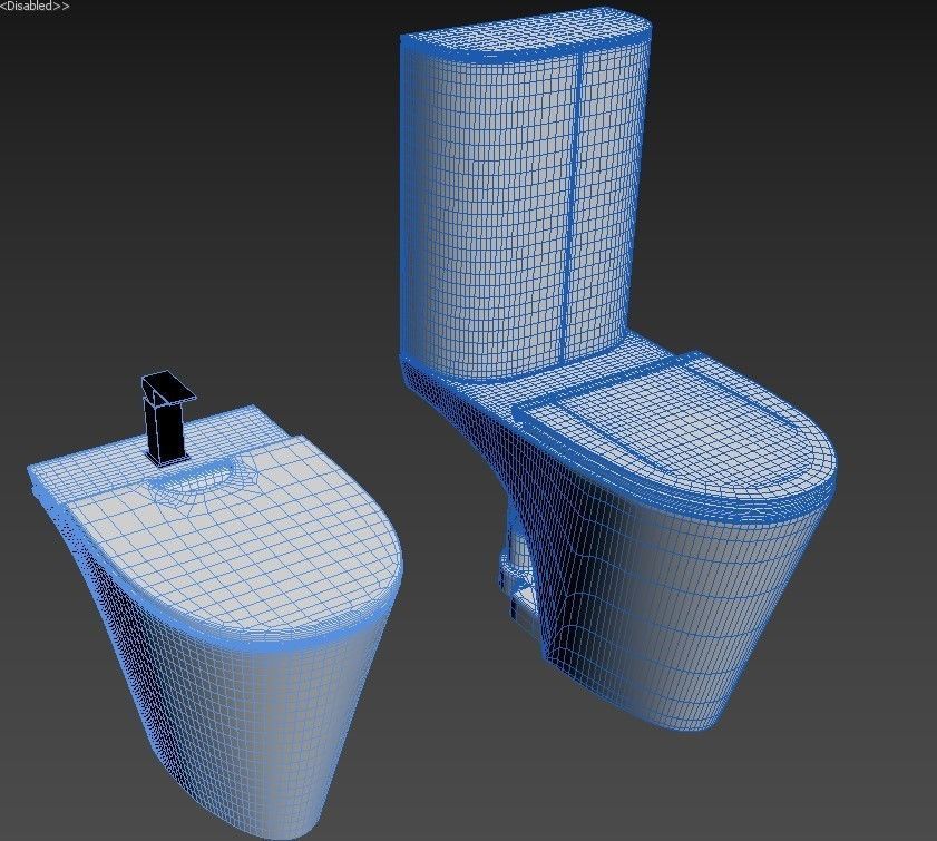 TOILET AND BIDET FERRUM MARINA 3D model_2
