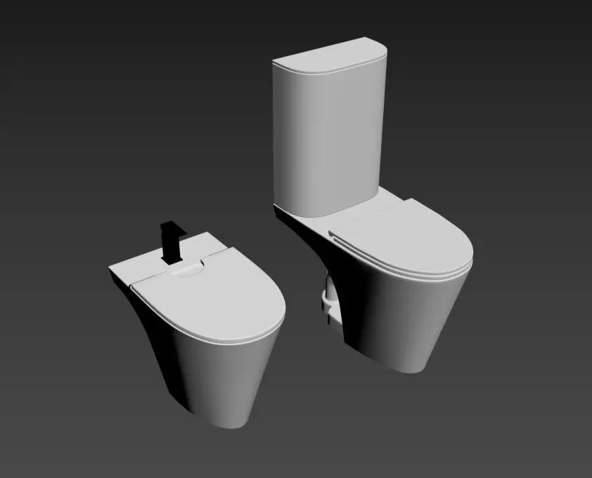 TOILET AND BIDET FERRUM MARINA 3D model_0