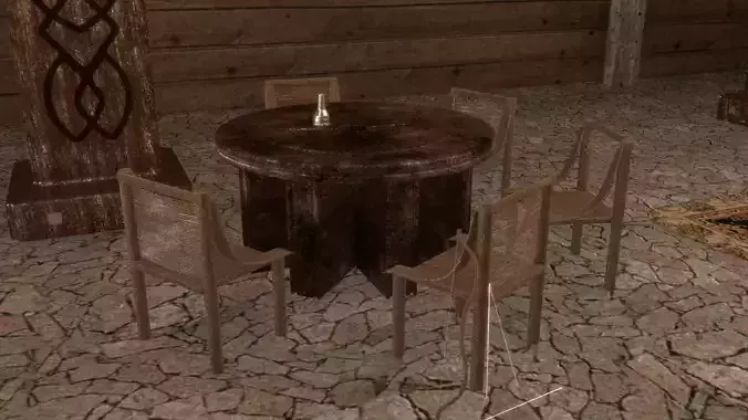 Old Table Chairs