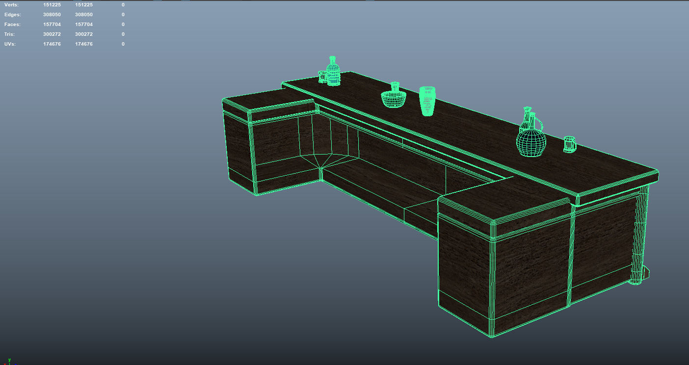Bar table 3D model_1